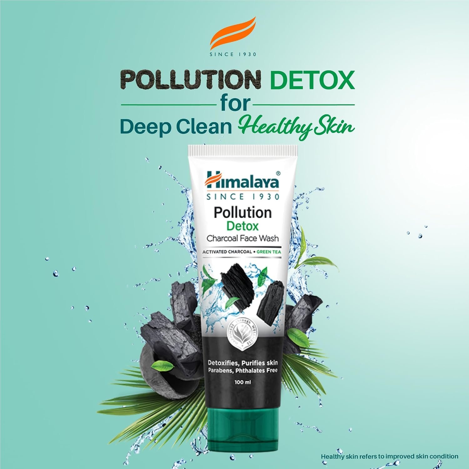 Himalaya Pollution Detox Charcoal Face Wash – Deep Cleansing Facial Cleanser for Removing Dirt & Pollutants, 100ml thumbnail
