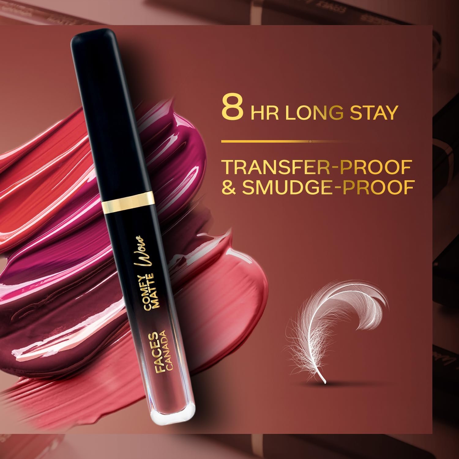 FACES CANADA Comfy Matte Wow Liquid Lipstick - Fuschia Fun 06 (Pink) 3.8ml | One Swipe Application | Highly Pigmented | Comfortable Wear | Glides Smoothly | Long Lasting thumbnail