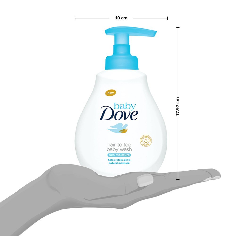 Baby Dove Rich Moisture Hair to Toe Baby Wash 200 ml, No Tears Body Wash for Baby's Soft Skin - Hypoallergenic, No Sulphates, No Parabens thumbnail