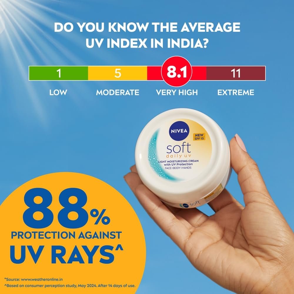 NIVEA Soft Daily UV Light Moisturising Cream with SPF-15, 100ml thumbnail