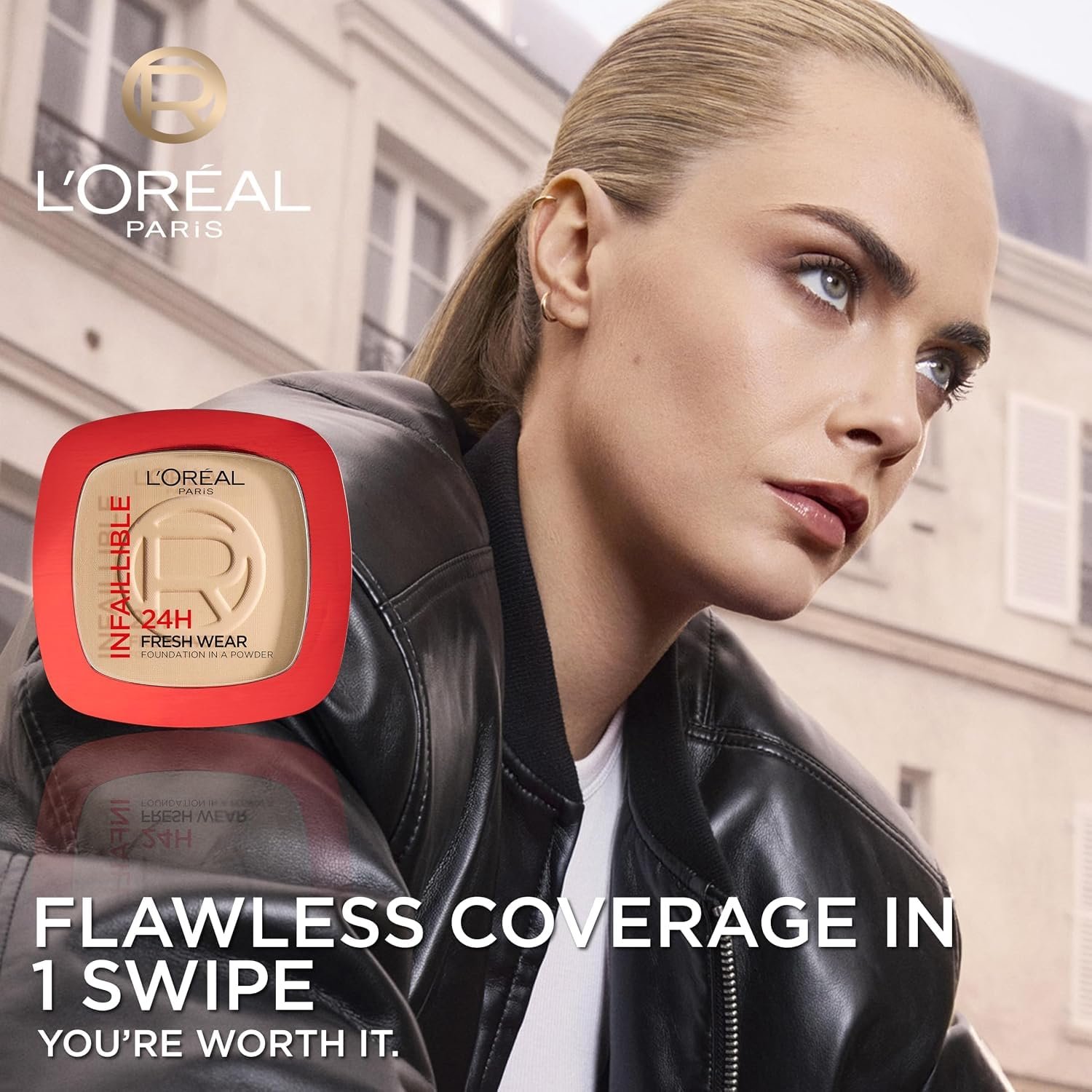 L'Oreal Paris Infallible 24H Fresh Wear Powder Foundation, 20 Ivory | 24H Fresh Wear Powder Foundation, Matte Finish, Sweat-Proof & Waterproof, Weightless High Coverage, Non-Comedogenic thumbnail