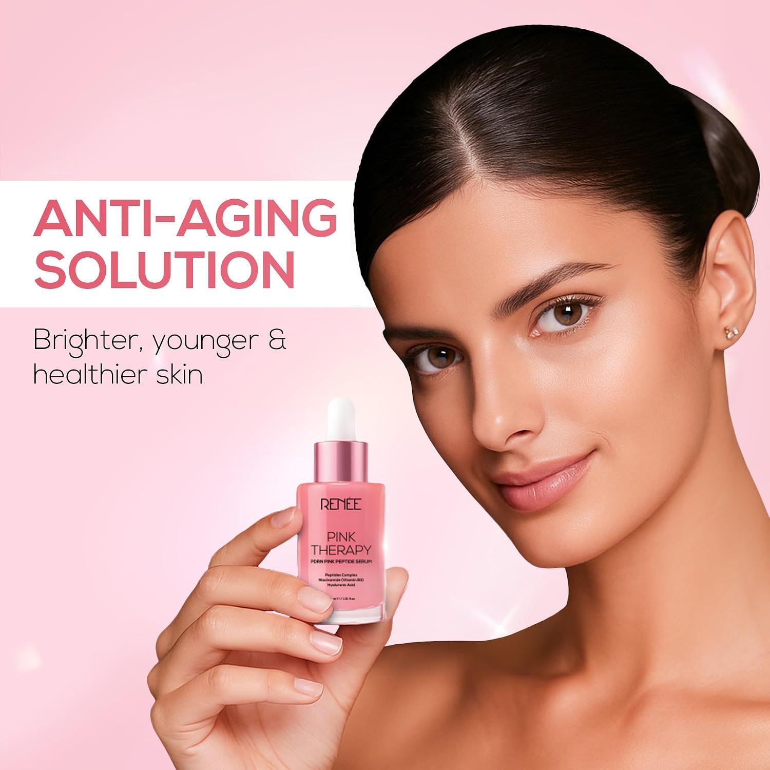 RENEE Pink Therapy PDRN Pink Peptide Face Serum For Glowing, Radiant Skin | Hydrates, Boosts Collagen, Evens Skin Tone | Lightweight, Quick Absorbing | 30ml thumbnail