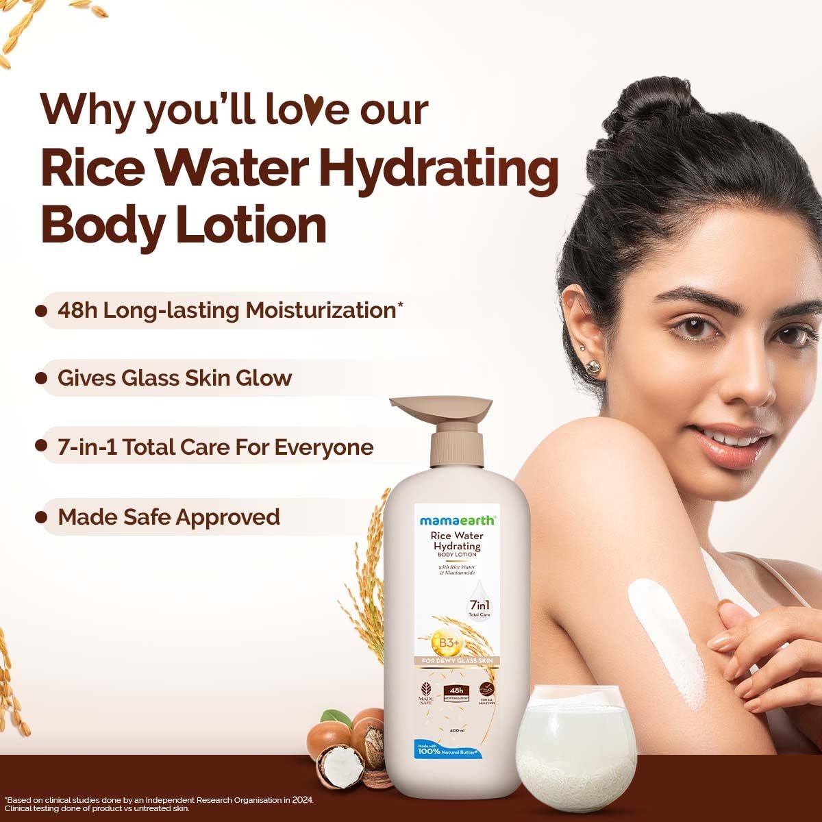 Mamaearth Rice Water Hydrating Body Lotion 400ml thumbnail