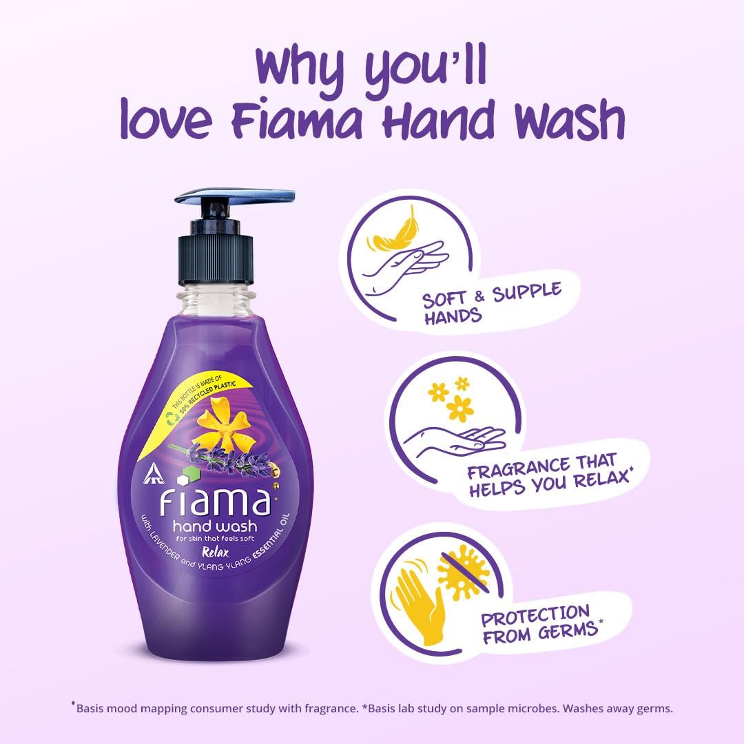 Fiama Relax Hand Wash with Lavender & Ylang Ylang | Fragrant Hand Cleanser for Soft, Supple & Fresh-Smelling Hands | Gentle Daily Hand Care | 400ml thumbnail