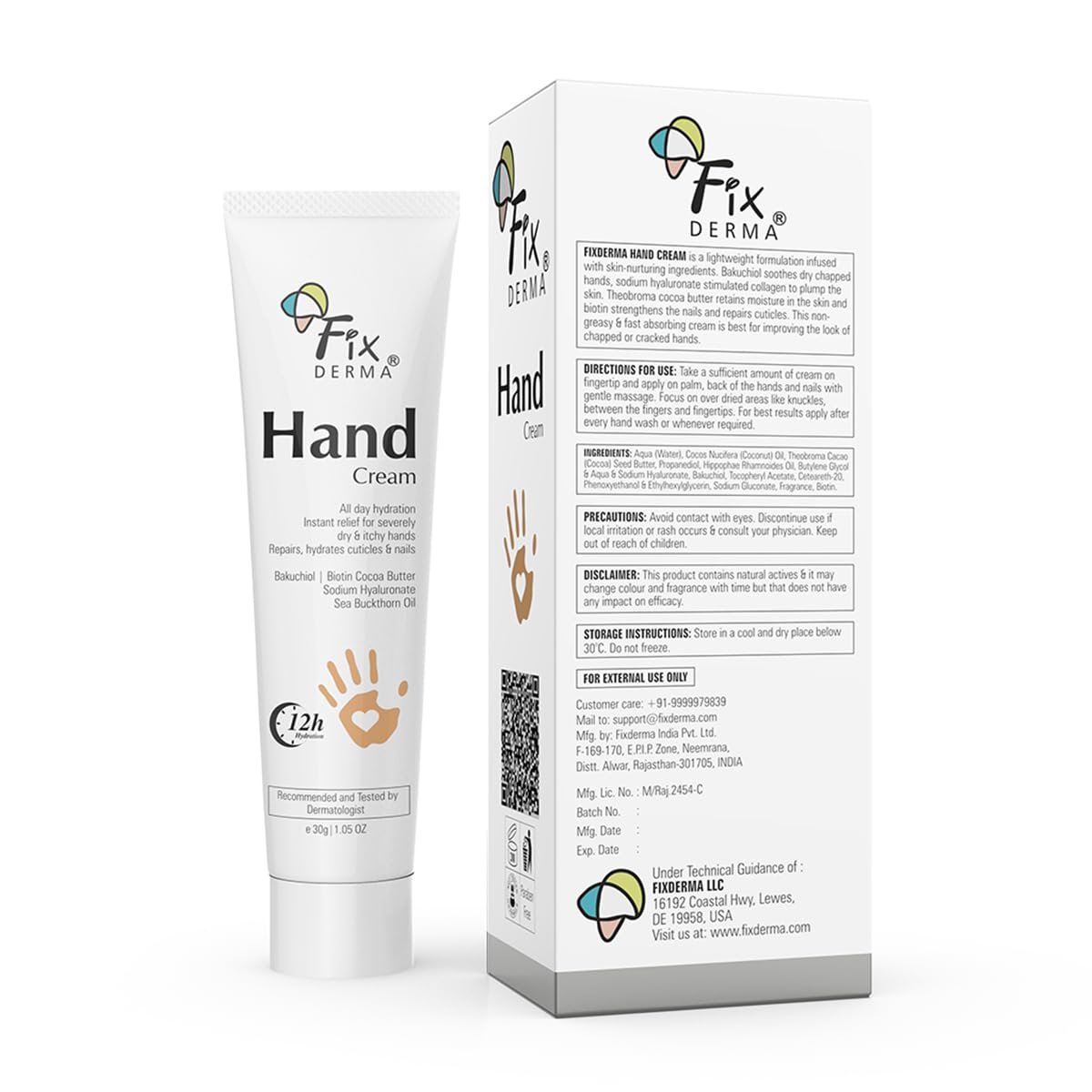 Fixderma Hand Cream for Women & Men | Hand Moisturizer | Hand Cream for Dry and Rough Hands | Cocoa Butter | Cream for Itchy Hand | All Skins Types - 30g thumbnail