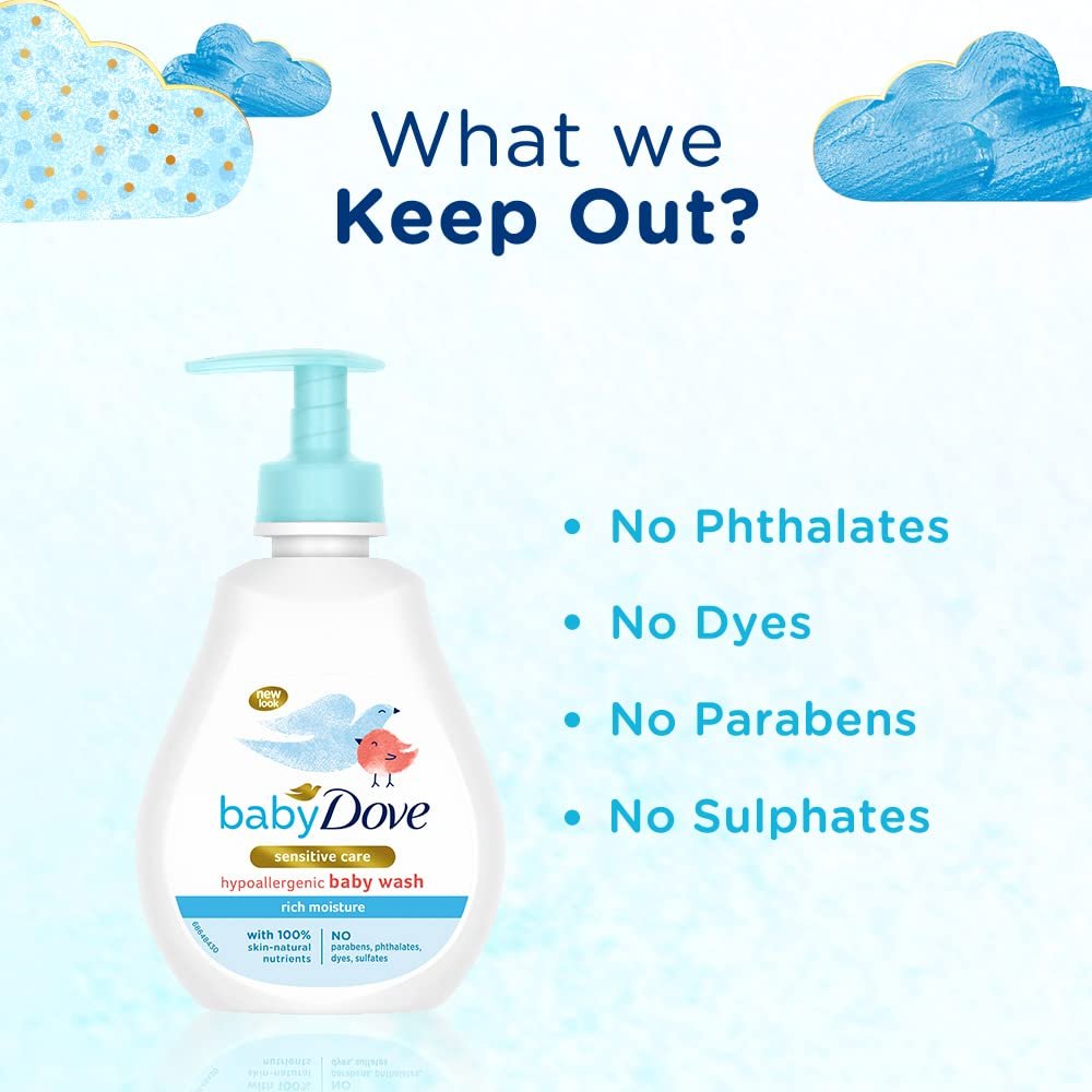 Baby Dove Rich Moisture Hair to Toe Baby Wash 200 ml, No Tears Body Wash for Baby's Soft Skin - Hypoallergenic, No Sulphates, No Parabens thumbnail