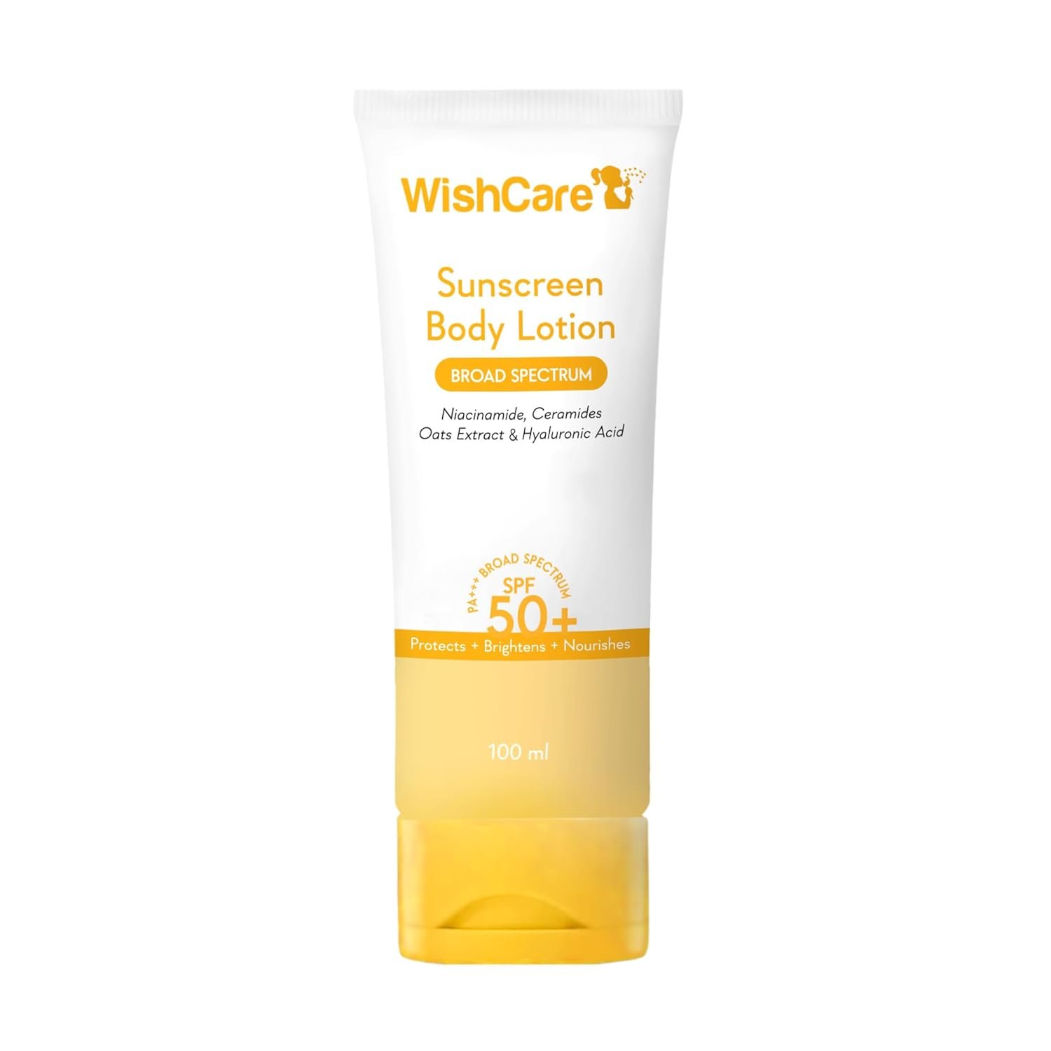 WishCare Sunscreen Body Lotion SPF 50 PA++++ | In-Vivo Tested Broad-Spectrum Body Sunscreen | Helps Protect Skin from UVA & UVB Rays | 100ml