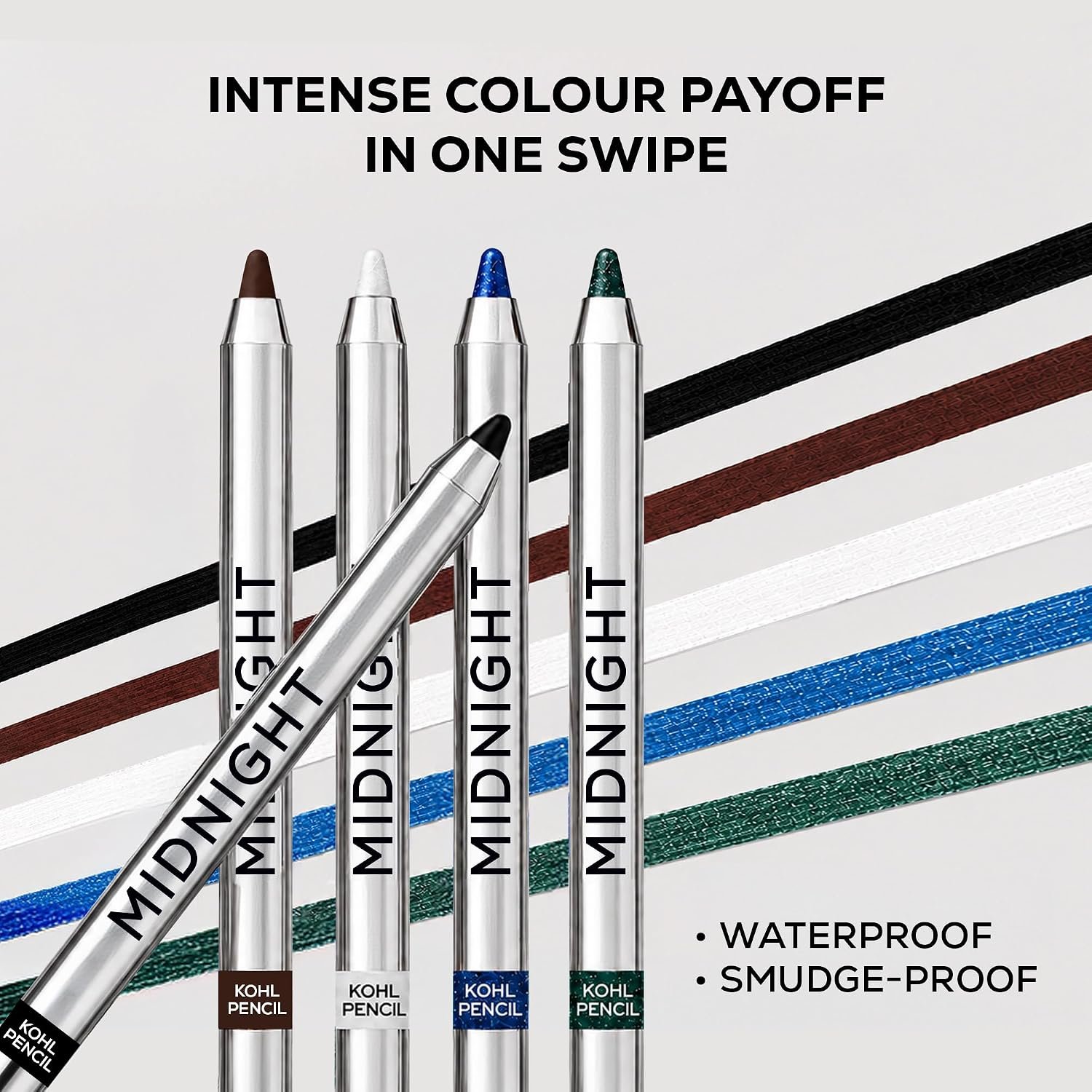 RENEE Midnight Kohl Pencil- Blue | Waterproof, Smudge-proof Kajal With Sharpener | Matte Finish, Long-lasting Upto 24 Hours | One-swipe Application With Vitamin E | 1.5 g thumbnail