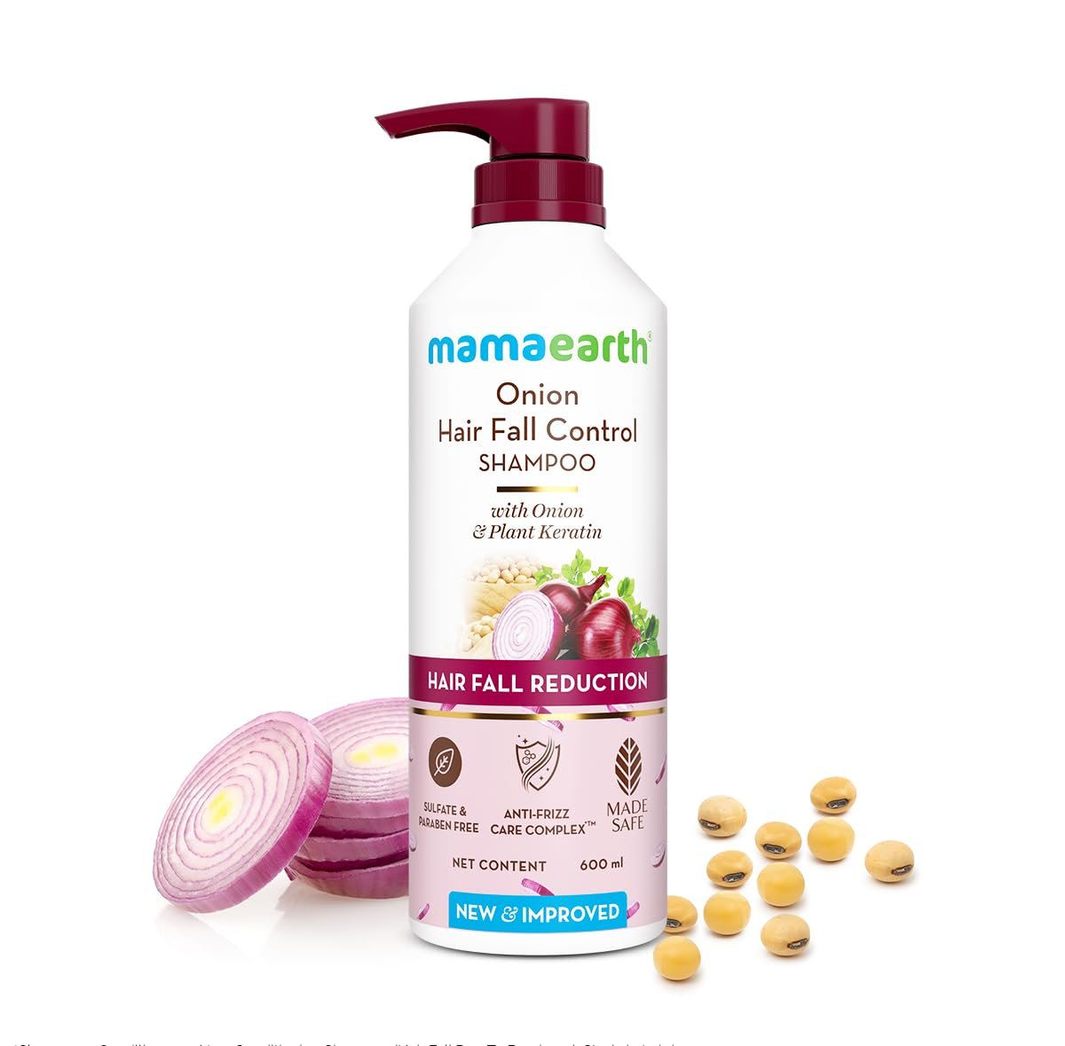 Mamaearth Onion Shampoo for Hair Growth and Hair Fall Control 600ml