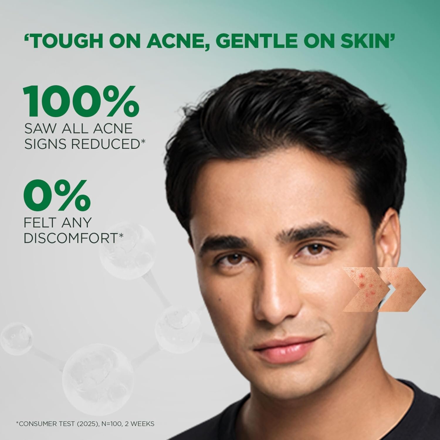 Garnier Men Acno Fight Gentle Cleanser Facewash | For Acne-Prone, Sensitive Male Skin | 100g thumbnail