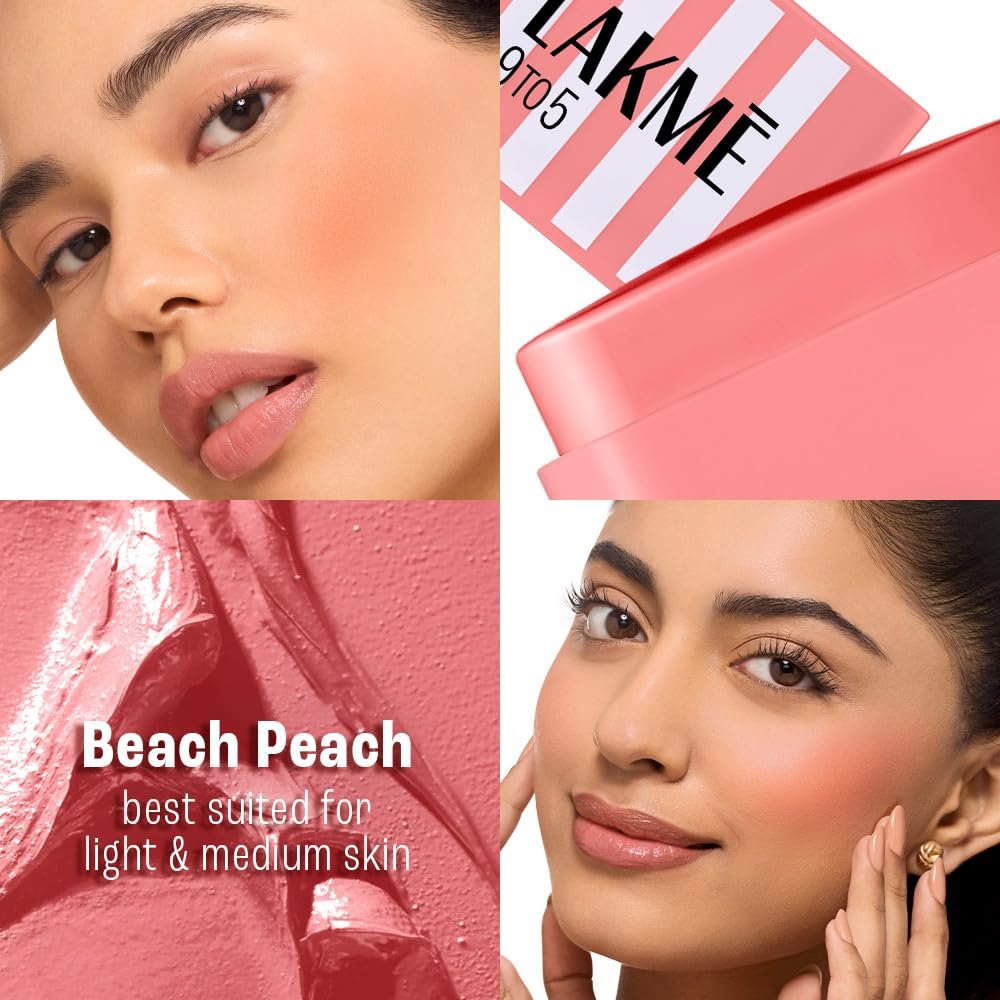 Lakme 9to5 Hya Beach Edit SPF Blush Beach Peach, Creamy Texture, Travel-friendly, 8.6g thumbnail