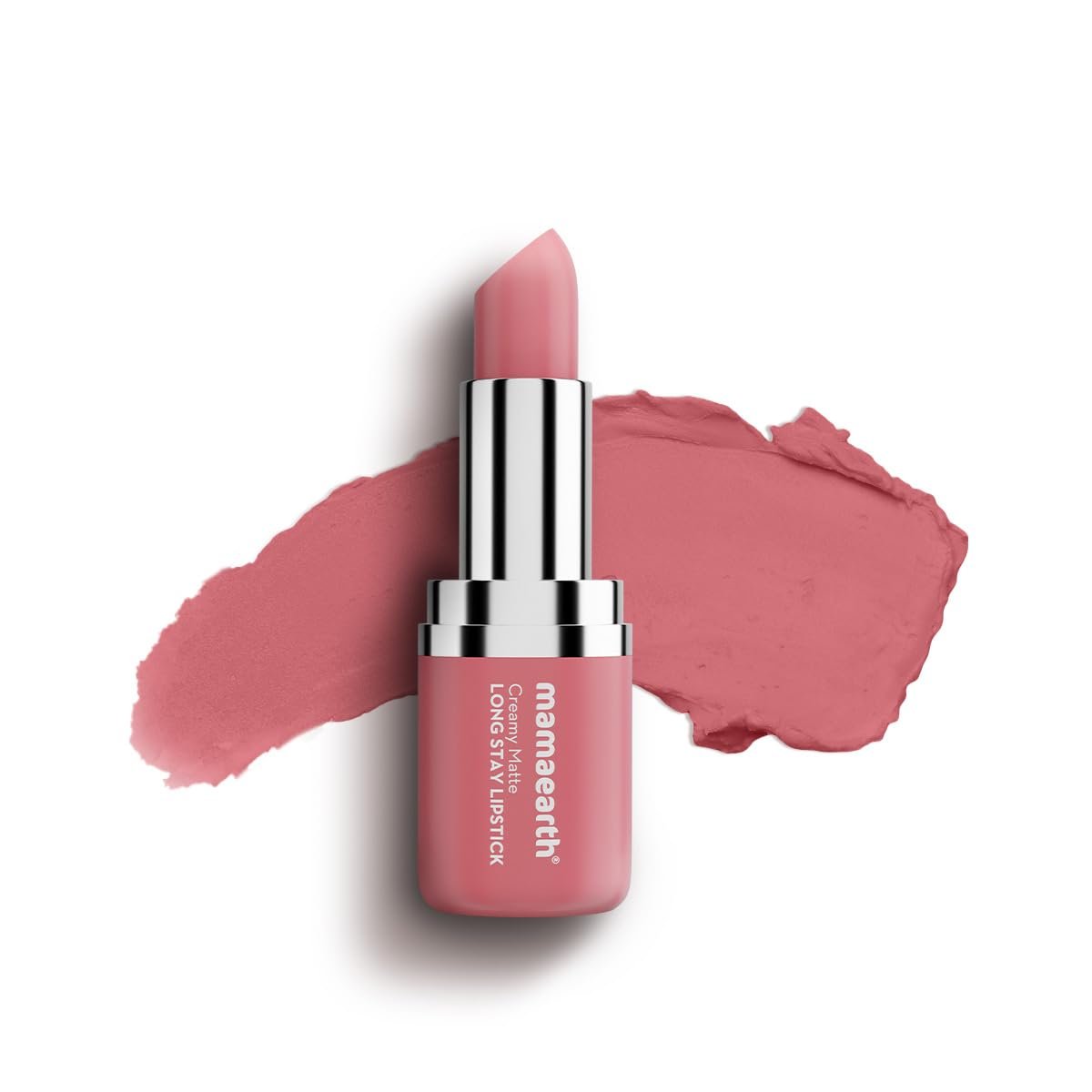 Mamaearth Creamy Matte Long Stay Lipstick with Murumuru Butter and Vitamin E for 8-Hour Long Stay 4.2g (Hibiscus Nude)