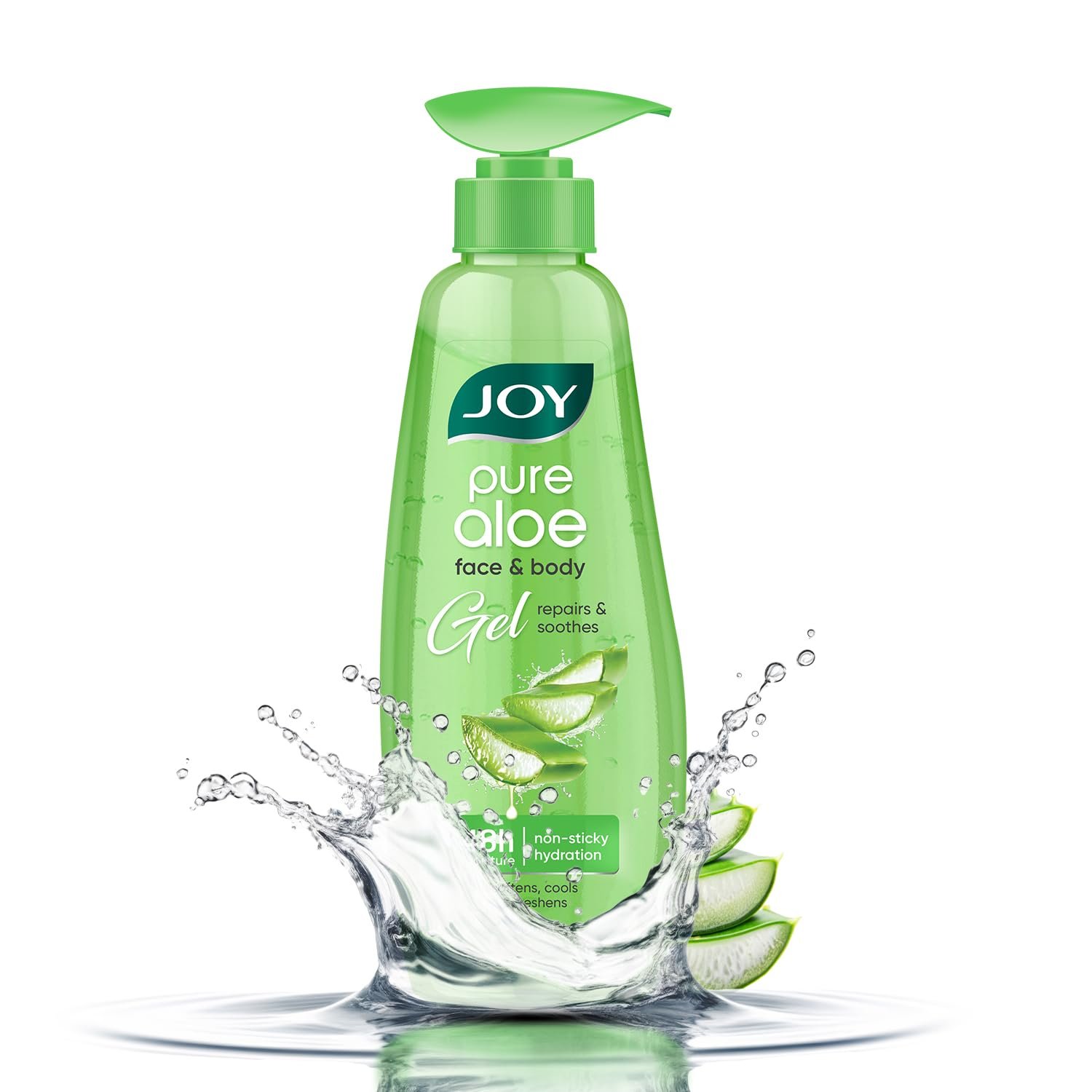 Joy Pure Aloe Vera Gel for Face & Body (300ml) with Natural Moisturisers & Pro Vitamin B5 | 99% Pure Aloe Gel for Hydrating Dry & Damaged Skin | Non Sticky & Quick Absorbing