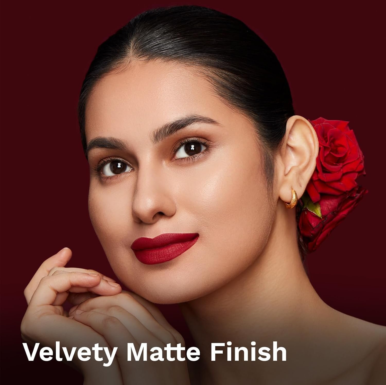 Pilgrim Matte Me Up Bullet Lipstick 4.2g | Creamy, Lightweight, Bold, Non Drying | SPF 30 | Enriched With Hyaluronic Acid & Spanish Squalane | Lipstick for dusky skin tone | Ruby Revolt-25 thumbnail