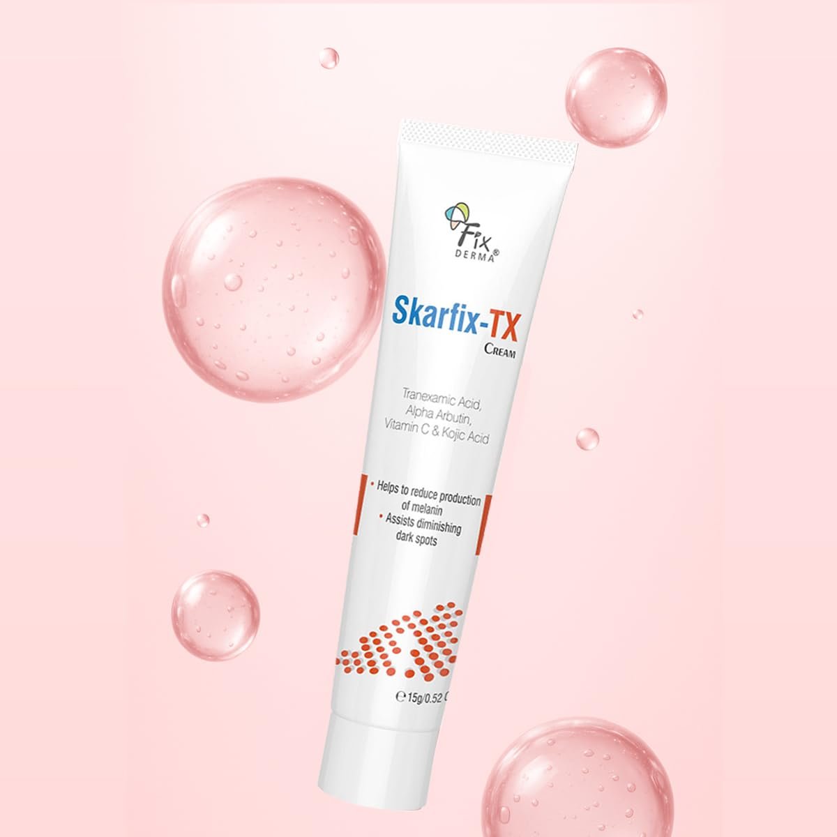 Fixderma Tranexamic Acid + 2% Kojic Acid + 1% Arbutin SKARFIX -TX Face Cream | Pigmentation Removal Cream | Kojic Acid | Uneven Skin Tone - 15 gm (Pack of 1) thumbnail