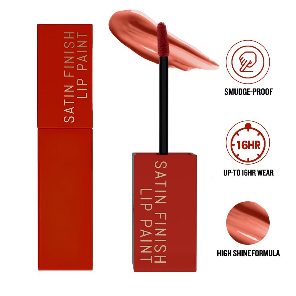 Daily Life Forever52 Satin Finish Lip Paint | Long-Lasting 16-Hour Wear | Moisturizing, Lightweight | Glossy, Smooth & Plump Lips (Coral Curve 04, Pink 4g) thumbnail