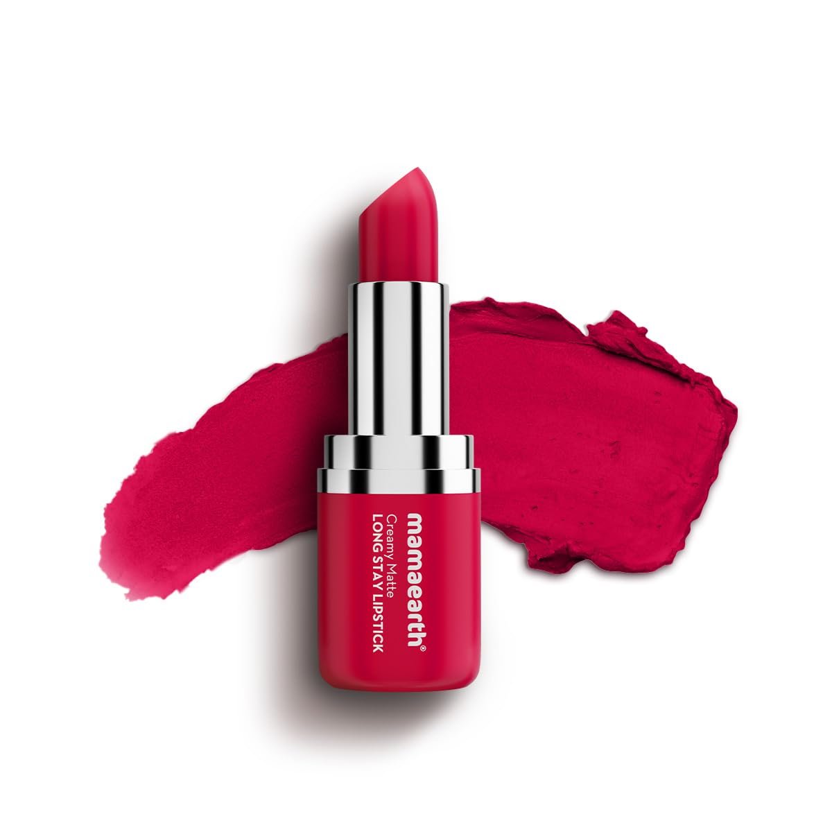 Mamaearth Creamy Matte Long Stay Lipstick with Murumuru Butter and Vitamin E for 8-Hour Long Stay 4.2g (Tulip Magenta)