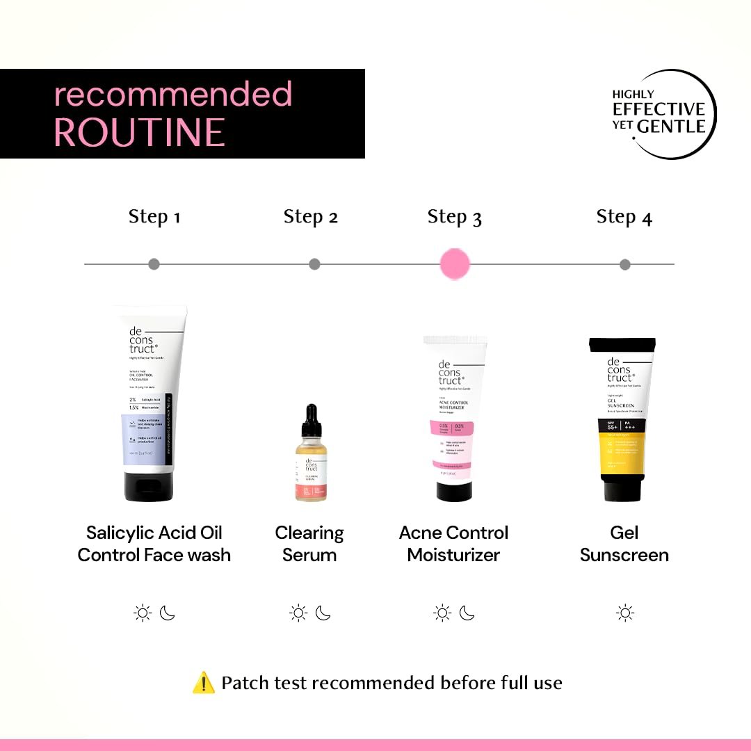 Deconstruct Acne Control Moisturiser For Face with Ectoin & Ceramides for Acne Prone & Oily Skin | Lightweight & Non-Sticky | Soothing & Barrier Repair | Non-Comedogenic | 50g thumbnail