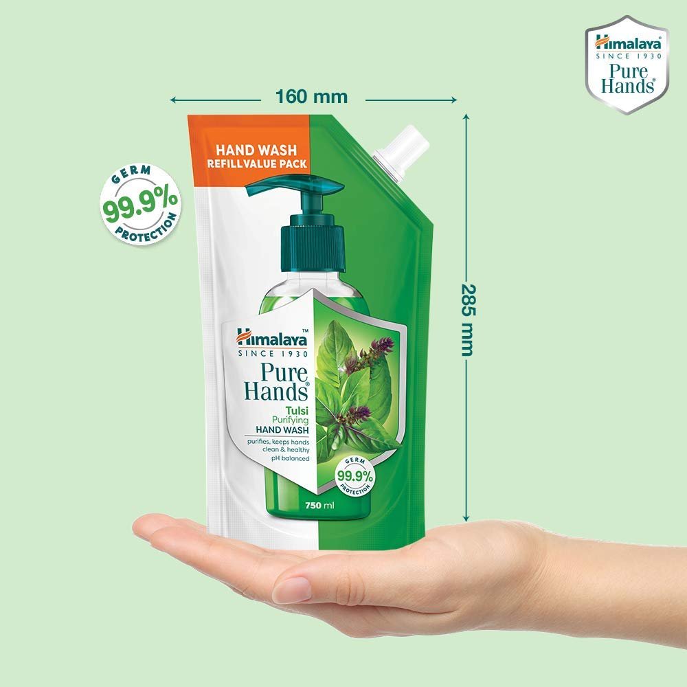 Himalaya Pure Hands | Purifying Tulsi Hand Wash Refill - 750 ml | 99.9% Germ Protection thumbnail