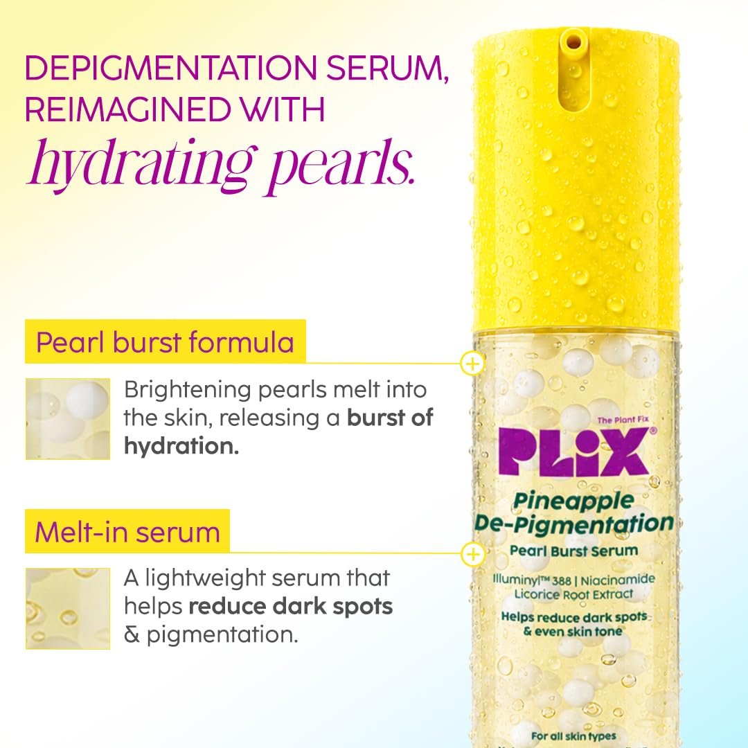 PLIX The Plant Fix Pineapple Pearl Burst Serum | Brightening & Hydrating Face Serum for Dark Spots, Pigmentation & Uneven Skin Tone | Lightweight Daily Skincare Serum thumbnail