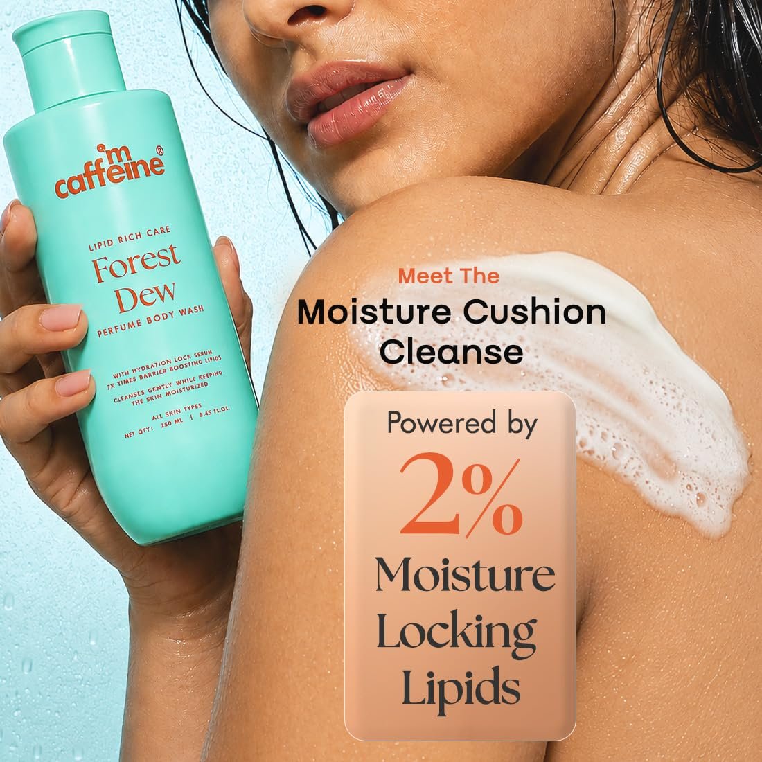 mCaffeine Deep Nourishing Milky Body Wash | Glycerin & Betaine for Soft & Smooth Skin | Forest Dew Fresh-Green Fragrance | For All Skin Types | thumbnail