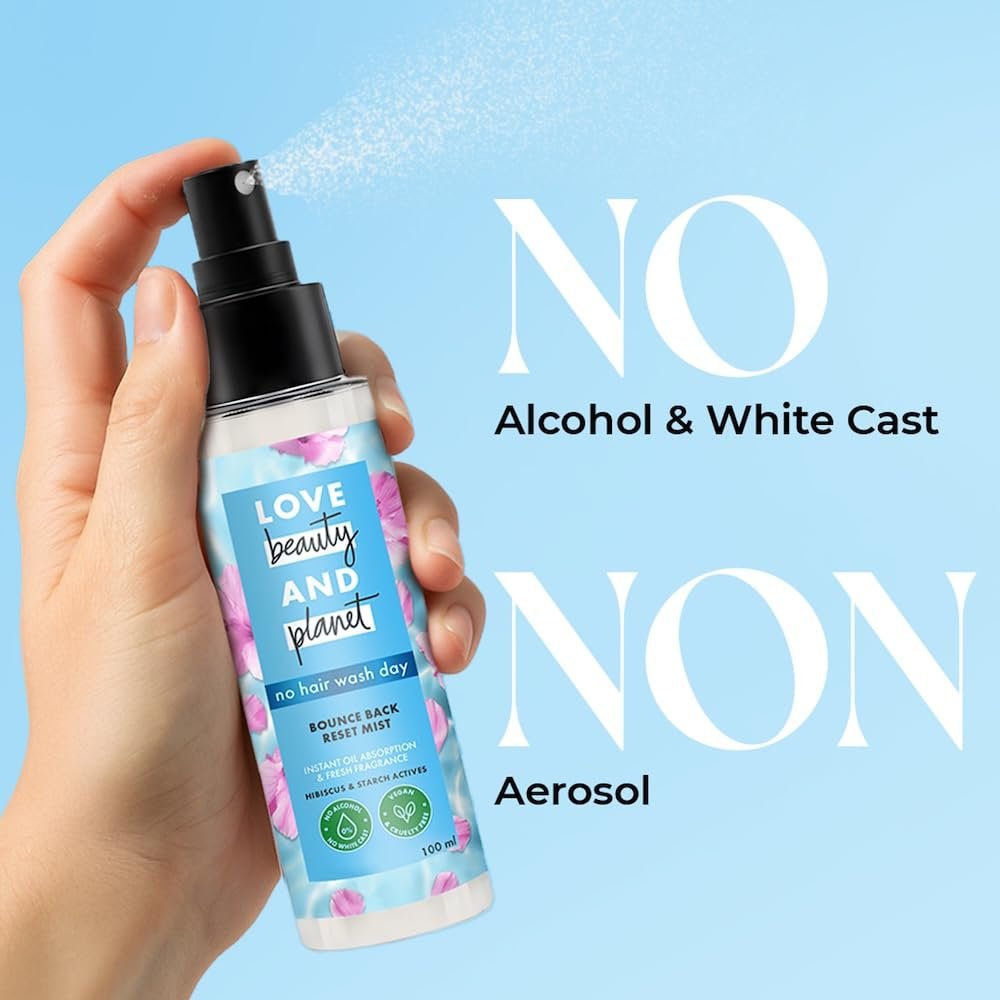Love Beauty & Planet Bounce Back Reset Mist | Alcohol-Free Dry Shampoo for Instant Hair Refresh, Oil Control & Revived-Looking Hair thumbnail