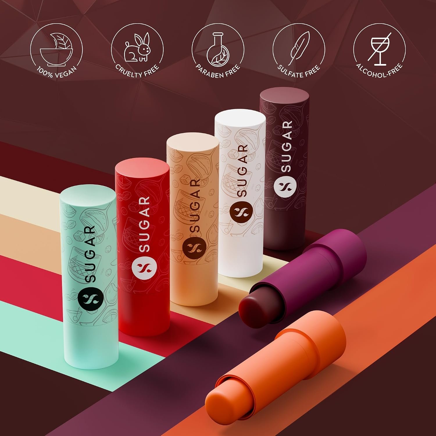 SUGAR Cosmetics Tipsy Lips Moisturing Balm with Vitamin E, Shea Butter and Jojoba Oil | Tinted Lip Balm with SPF | Lip Protection & Nourishment | 4.5gm - 04 L.I.I.T thumbnail