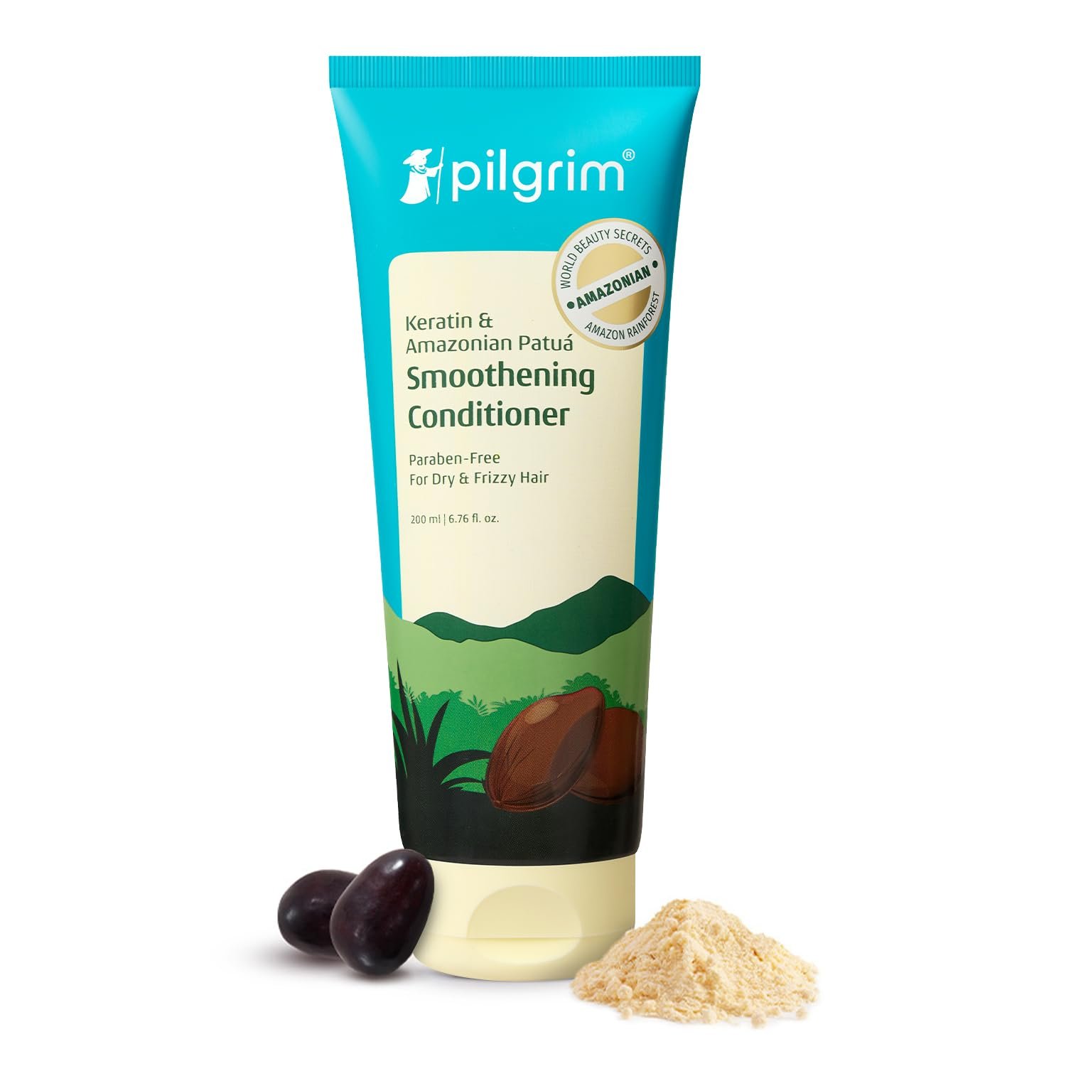 Pilgrim Amazonian Patuá & Keratin Hair Smoothing Conditioner-Unscented- For Dry & Frizzy Hair With Sacha Inchi|Hair Conditioner For Smooth & Silky Hair|Silicone Free|Women & Men|200 Ml