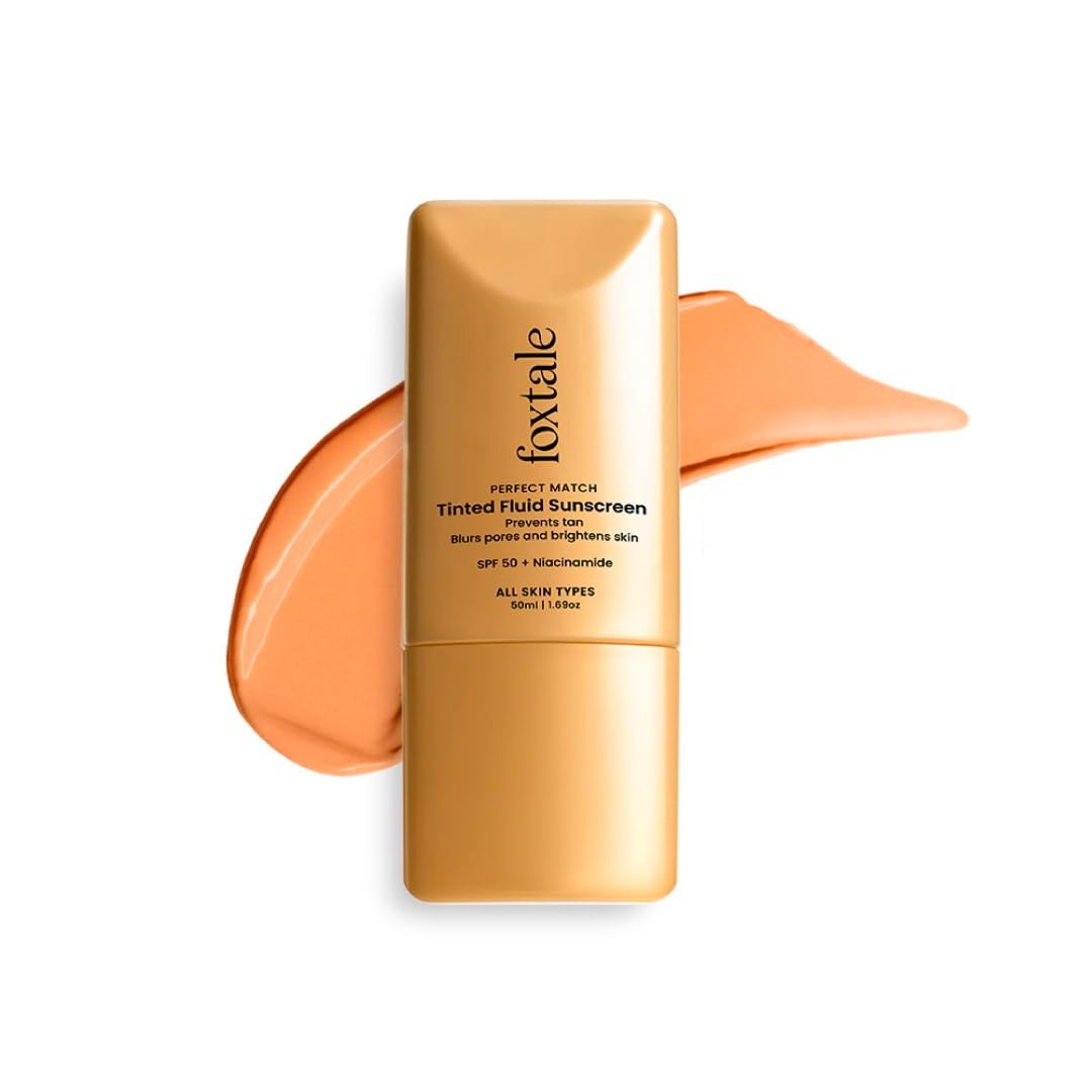 Foxtale SPF 50 PA++++ Tinted Sunscreen, 04 Clay | In-Vivo Tested & UVA/B Protection | Niacinamide & Vitamin E | Daily Wear, Blurs Pores, Evens Tone, Matte Finish, Non-Greasy | 50ml thumbnail