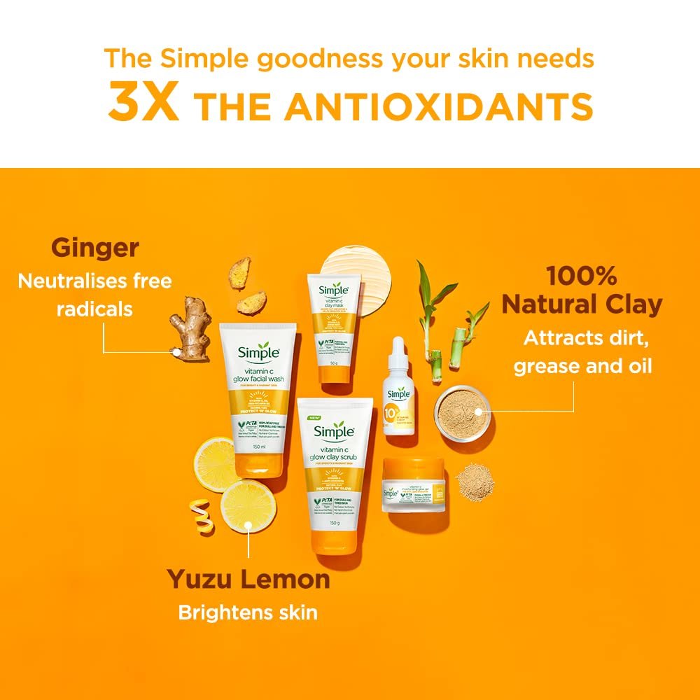 Simple Protect N Glow Vitamin C Brighten Clay Mask |  For all Skin Types 150 ml | thumbnail