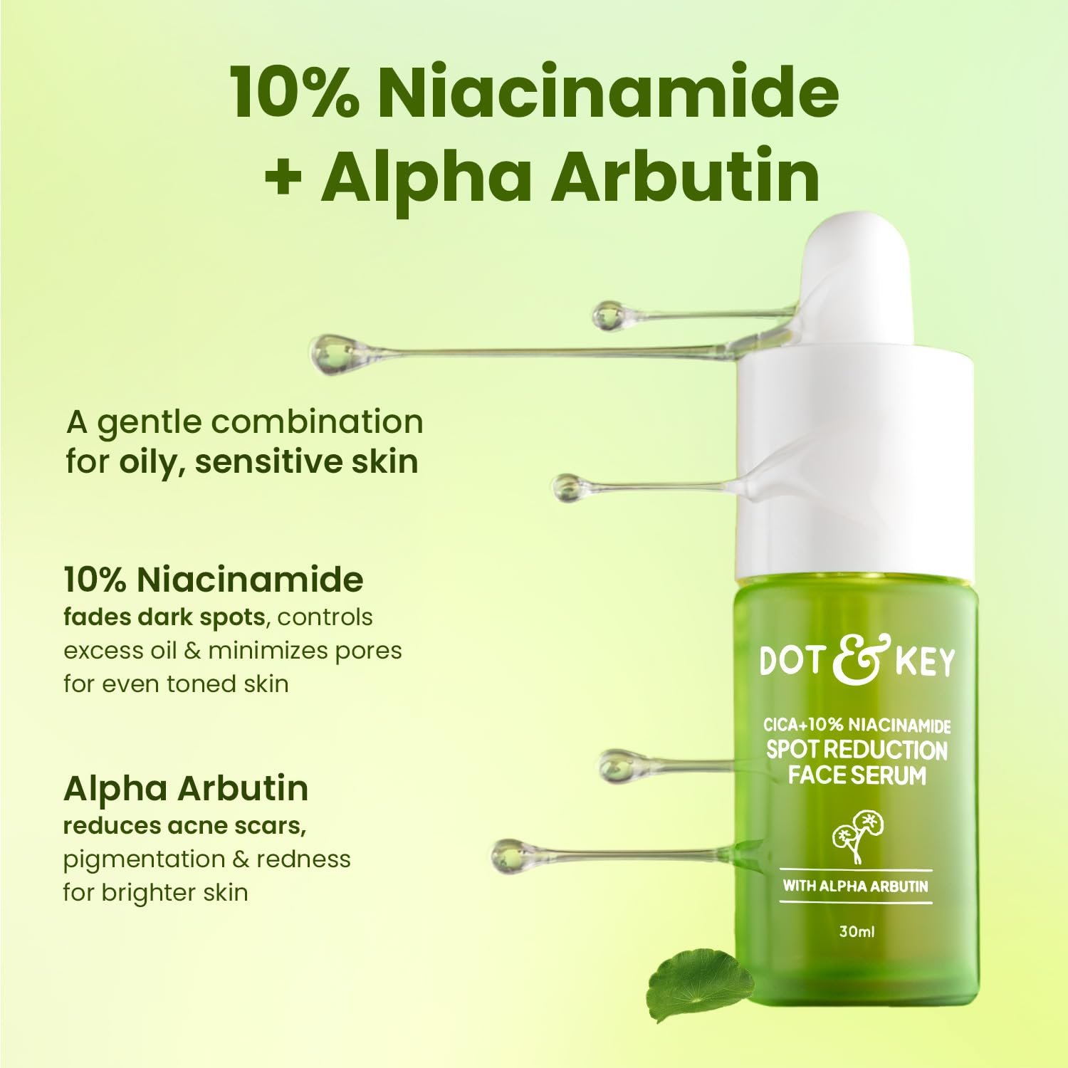 Dot & Key 10% Niacinamide + Cica Serum | Reduces Acne & Dark Spots | Niacinamide Serum | Alpha Arbutin | Controls Excess Oil, Quick Absorbing, & Lightweight 20ml thumbnail