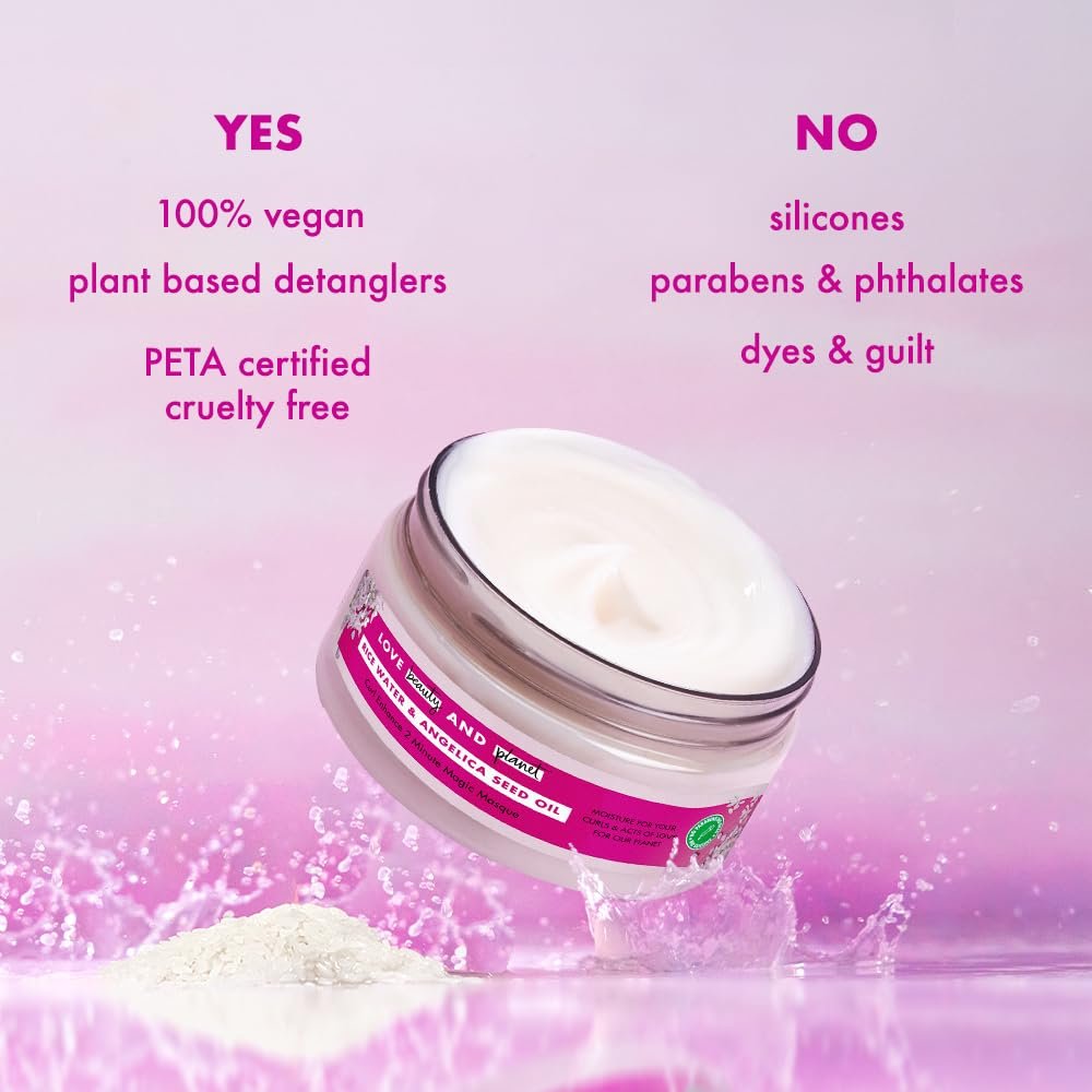 Love Beauty & Planet Rice Water & Angelica Seed Oil Curl Care Hair Mask | Deep Conditioning Treatment for Soft, Defined & Frizz-Controlled Curls | Silicone-Free & Paraben-Free | 200ml thumbnail