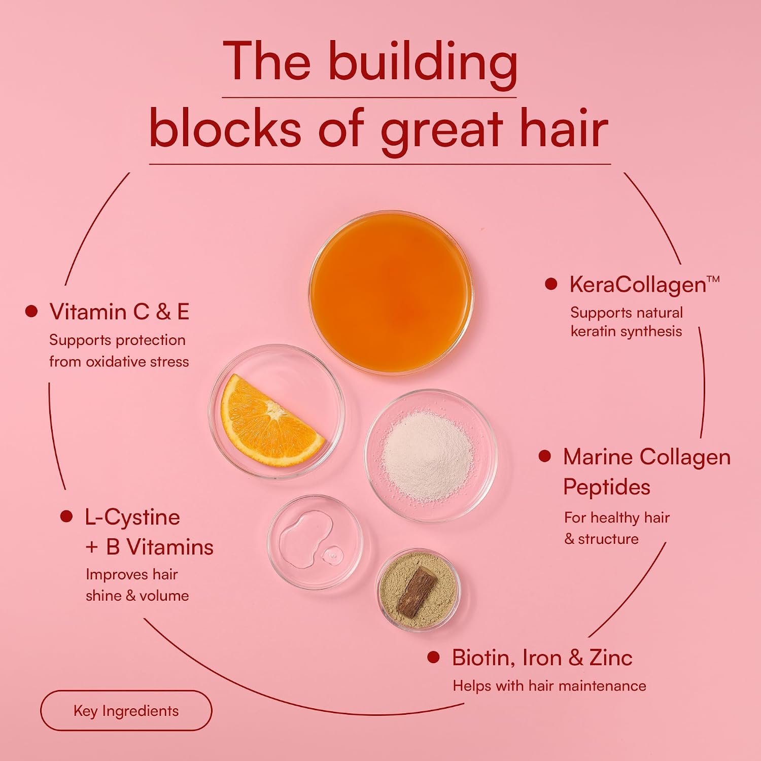 hk vitals Hair Nourish Collagen Powder, Orange, 250g With KeraCollagen, Biotin & Marine Collagen Peptides | Supports Hair Shine & Strength thumbnail
