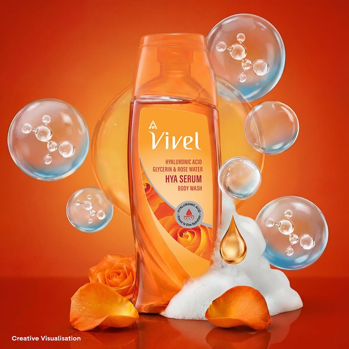 Vivel Hya Serum Hydrating Body Wash 200ml|Hyaluronic Acid, Glycerin & Rose Water|Deep Intense Daily Hydration Shower Gel|Improve Dry Rough Skin Texture |Dermat Recommended | thumbnail