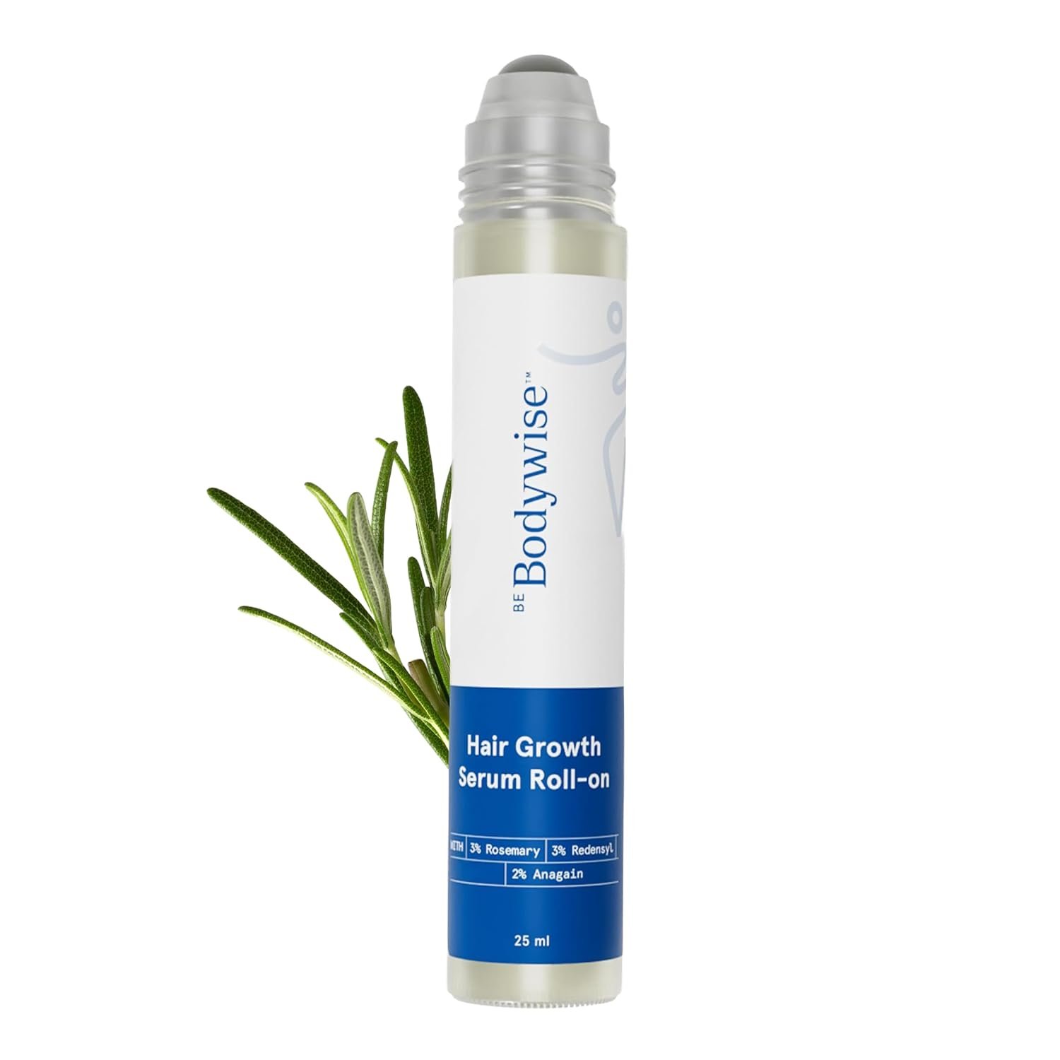 Be Bodywise Rosemary Hair Growth Serum (Roll On) | 3% Redensyl & 2% Anagain | Hair fall control serum for Women & Men | Promotes Hair Growth & Stimulates Hair Follicles | 25ml
