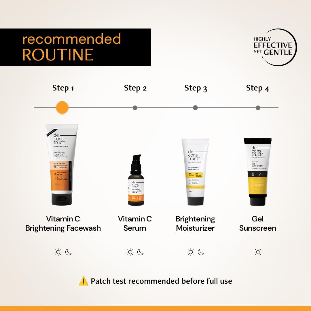 Deconstruct Brightening Face Wash with 0.5% Vitamin C + 2% Niacinamide|For Glowing & Bright Skin|Non-Drying & Non-Irritating Formula|Fades Dark Spots|All Skin Types| 100g thumbnail