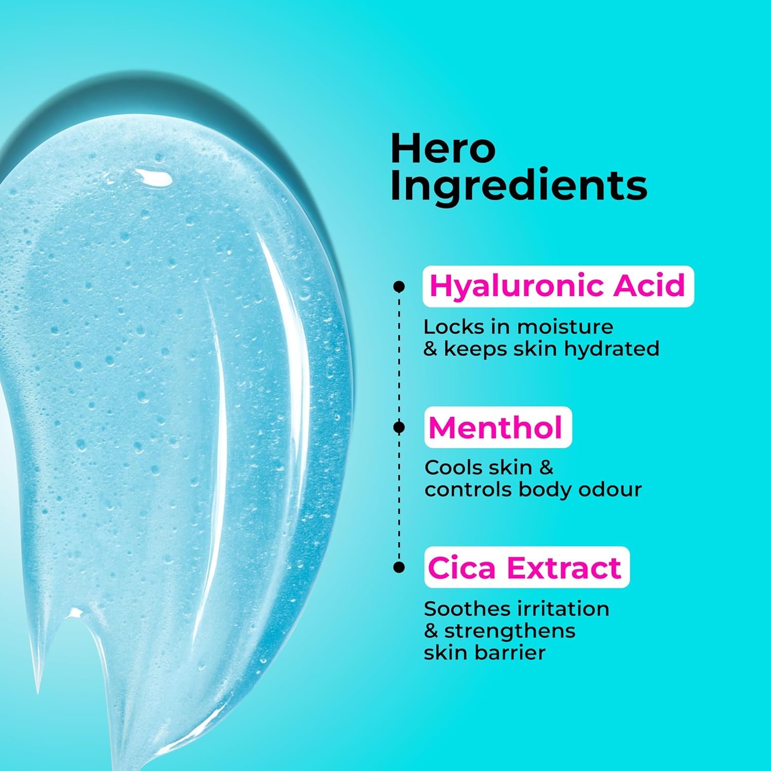 Hula Hoop HydraLock Body Wash by Foxtale | 24Hrs Hydration | Hyaluronic Acid + Cica Extract + Menthol | Cleanses, Hydrates, & Repairs Skin | 6+ hours Odor Protection + Fresh Aqua Scent | 250 thumbnail