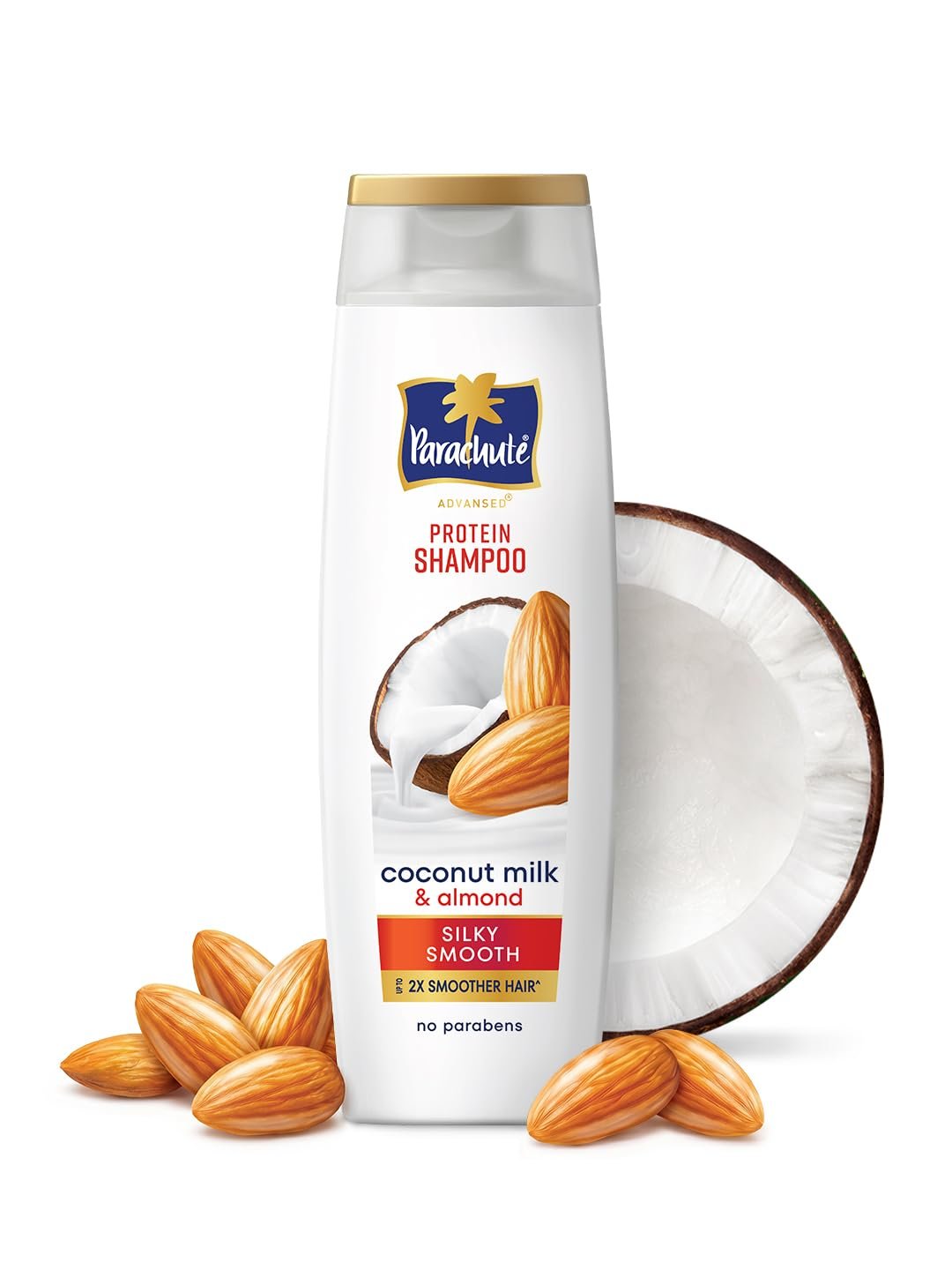Parachute Advansed Protein Shampoo with Coconut Milk & Almond | Up to 2X smoother hair | Silky smooth | Protein Lock Technology | Paraben free | For Men & Women | 340ml