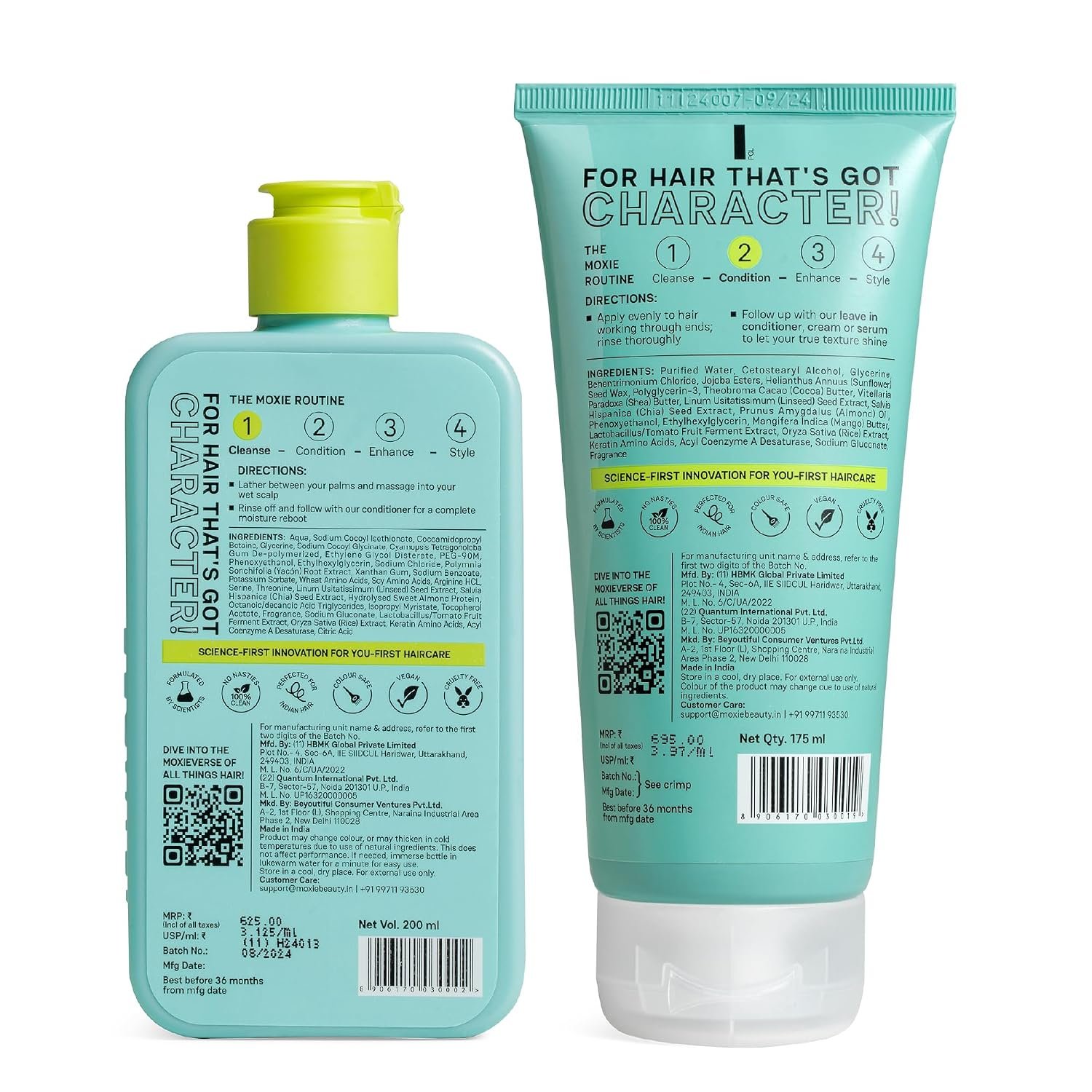 Moxie Beauty Shampoo and Conditioner | Rinse and Shine Duo 200 ml + 175 ml 1.5x stronger hair | Paraben & sulfate free | Gentle Cleansing Shampoo + Ultra Hydrating Conditioner thumbnail