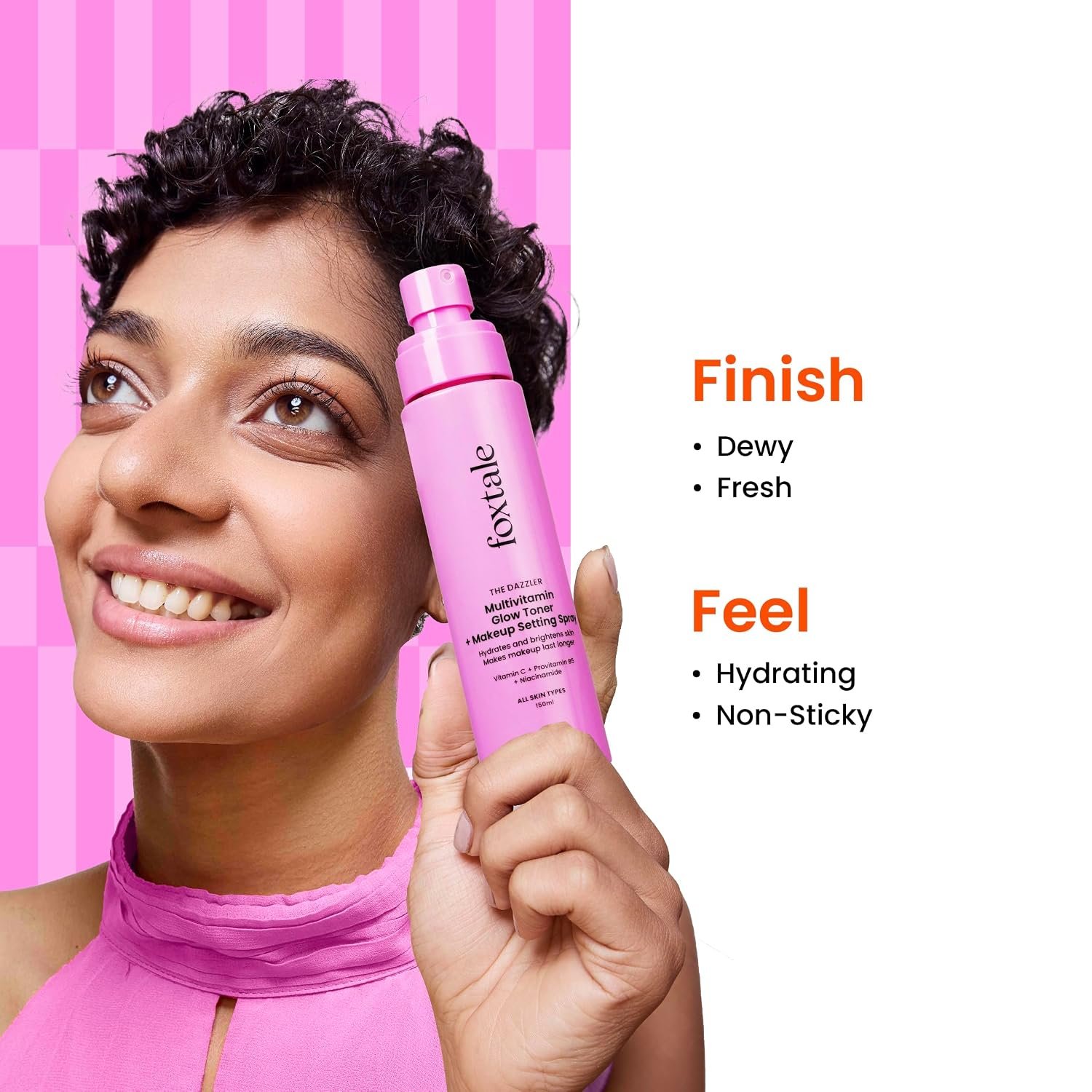 Foxtale Multivitamin Glow Toner & Makeup Setting Spray with Vitamin C & Niacinamide, Hydrating Toner for Glowing Skin, Alcohol-Free, For All Skin Types, 150 ml thumbnail