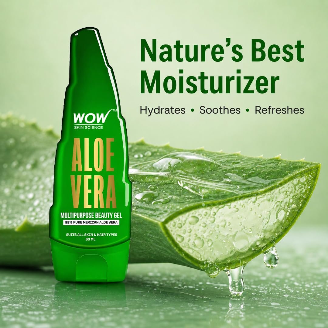 WOW Skin Science Aloe Vera Multipurpose Beauty Gel for Skin and Hair, 60 ml thumbnail