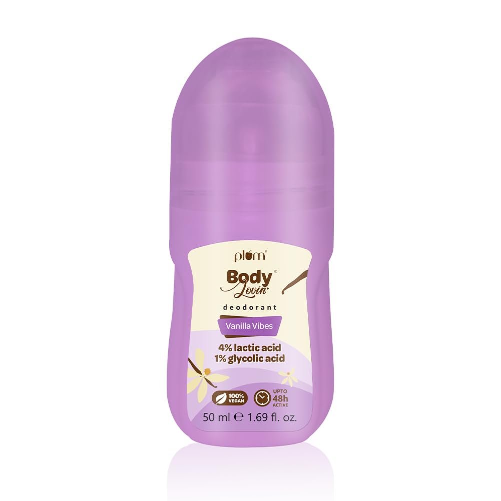 Plum BodyLovin' Vanilla Vibes Underarm Roll On for Women | Warm Vanilla Fragrance Underarm Roll On | 50ml
