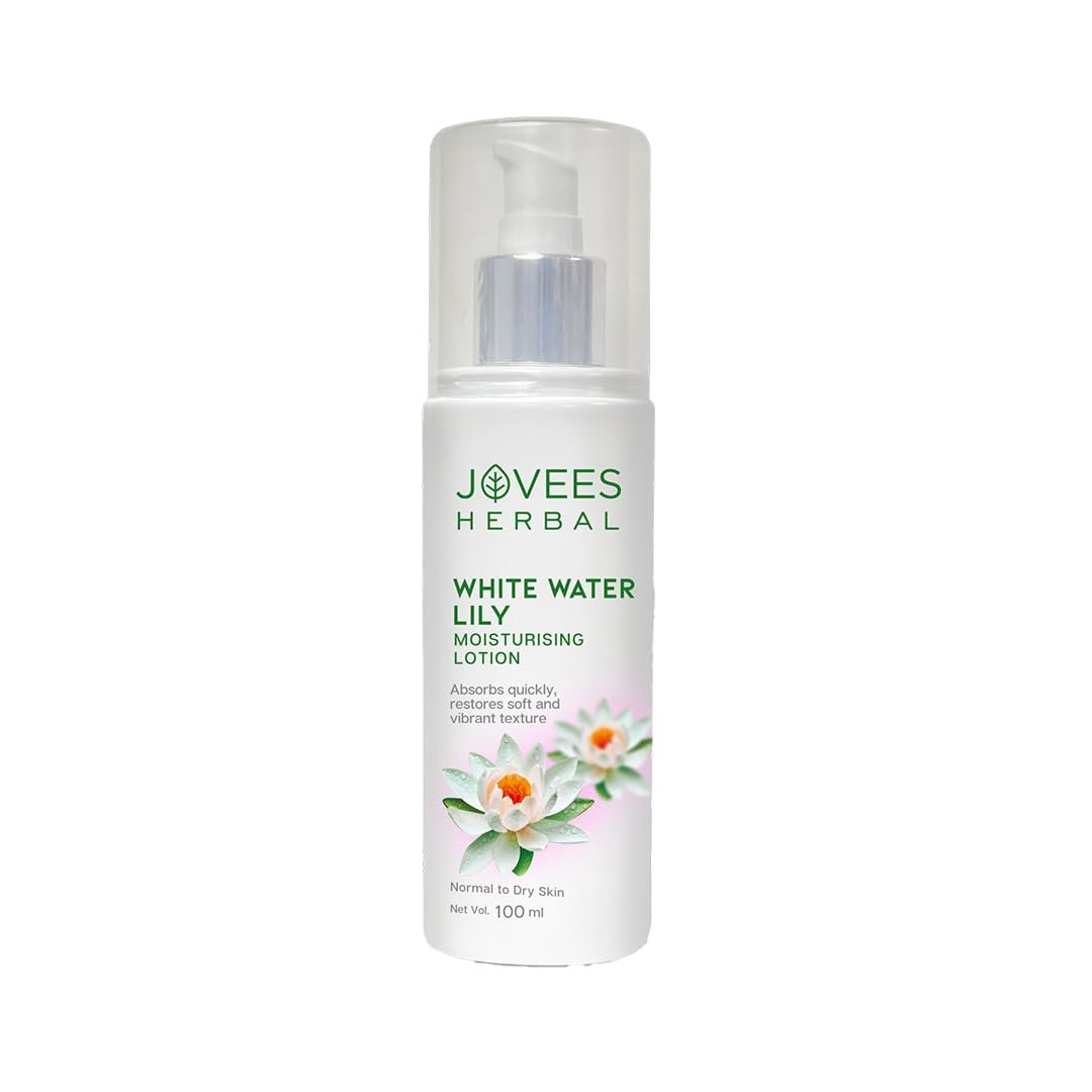 Jovees Herbal White Water Lily Moisturizing Lotion | For Normal to Dry Skin | Lightweight, Non-Sticky, Optimum Moisturization | 100ml
