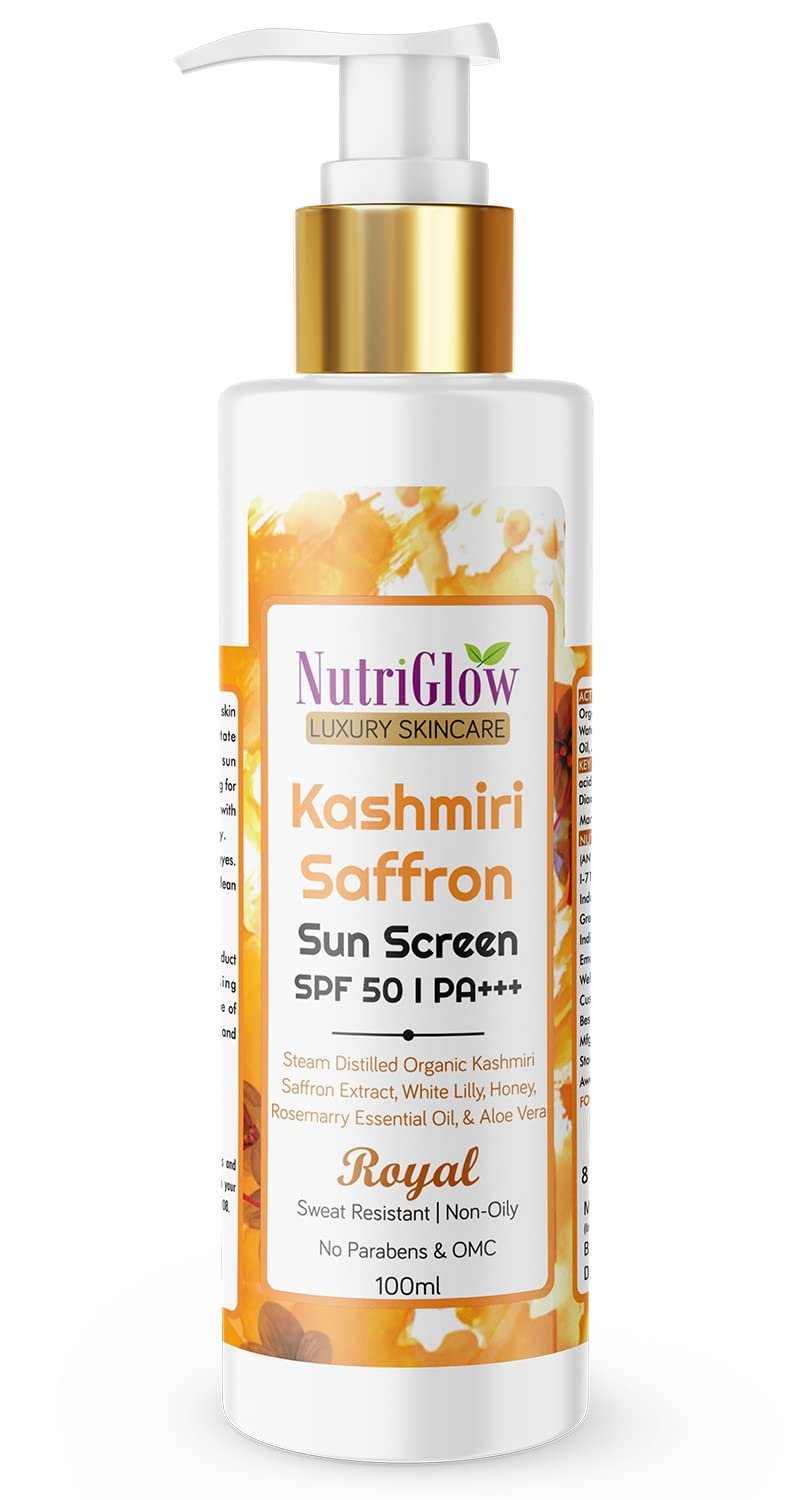 NutriGlow Kashmiri Saffron Sunscreen SPF50 PA+++ 100ml