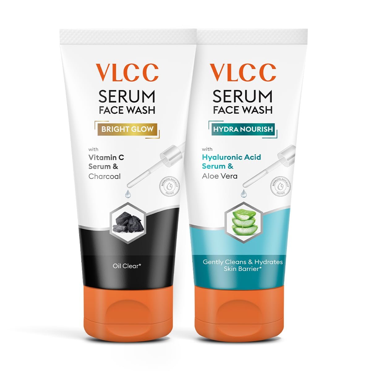VLCC Vitamin C & Charcoal Serum Facewash - 150 ml for Oil Control & Brightening for AM | with Free Hyaluronic Acid & Aloe Vera Serum Facewash - 150 ml thumbnail
