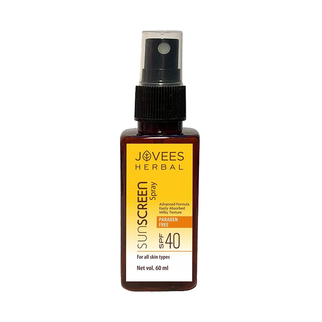 Jovees Herbal Sun Screen Spray SPF 40 With Watermelon & Walnut Oil | Sunscreen For Men/Womens | Protects From UVA/UVB rays | Lightweight, Non-greasy formula | 60ML thumbnail
