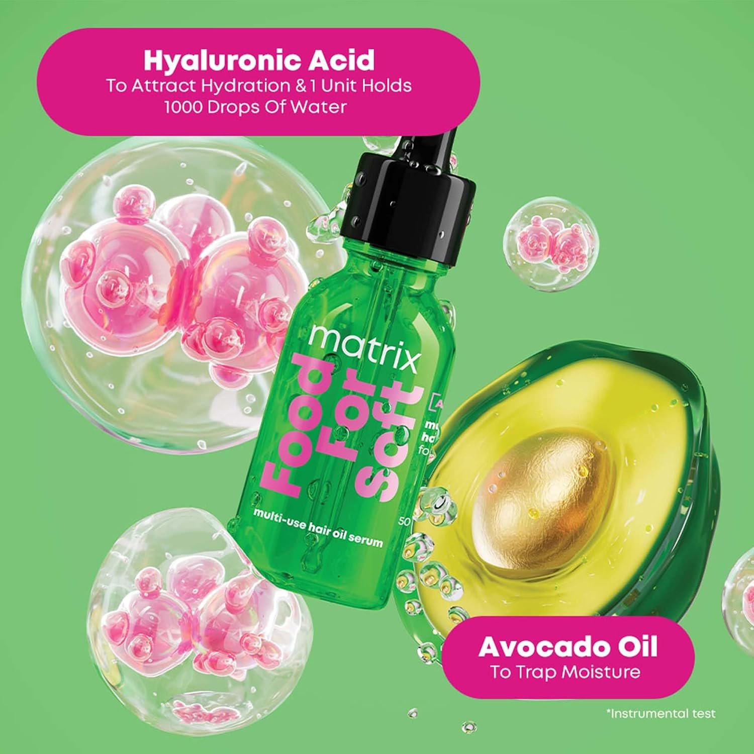 Matrix Professional Food For Soft Hair Oil Serum for Dry, Frizzy Hair | 5x More Hydration | 3 days of Softness| With Hyaluronic Acid & Avocado Oil 30ml thumbnail