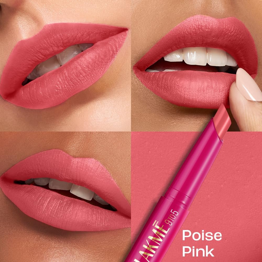 Lakme 9 to 5 Forever Matte Lip Crayon, Poise Pink, 1.1g, for Smooth and Supple Lips, with Vitamin C, Matte Finish, 8 Hr Hydration, Long Lasting all day comfort, Retractable Crayon thumbnail