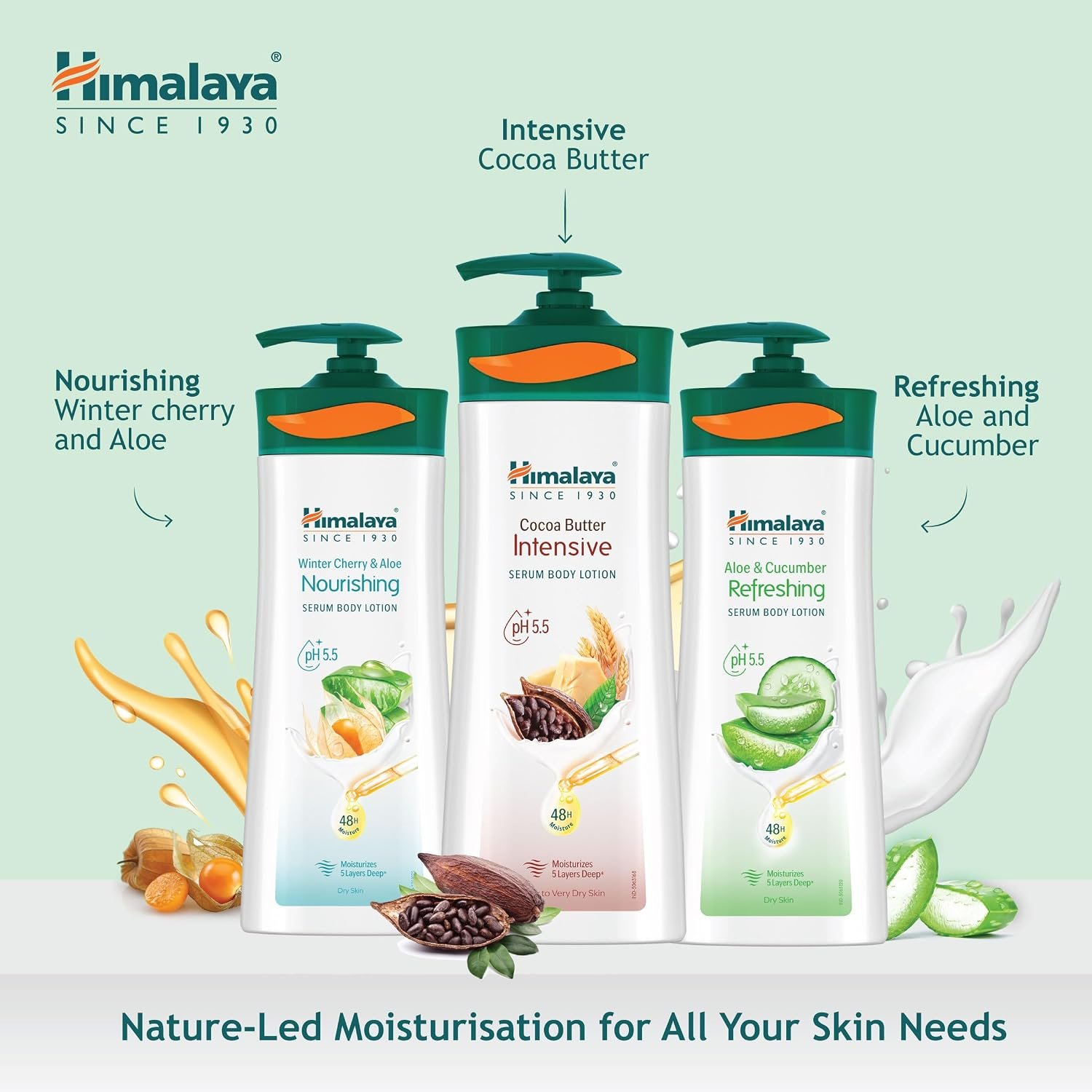 Himalaya Aloe & Cucumber Refreshing Serum Body Lotion| 400ml| Aloe Vera | Cucumber Extracts| Refreshes & Cools Skin | 48 H Moisturization | pH 5.5 | Moisturizes 5 Layers Deep thumbnail
