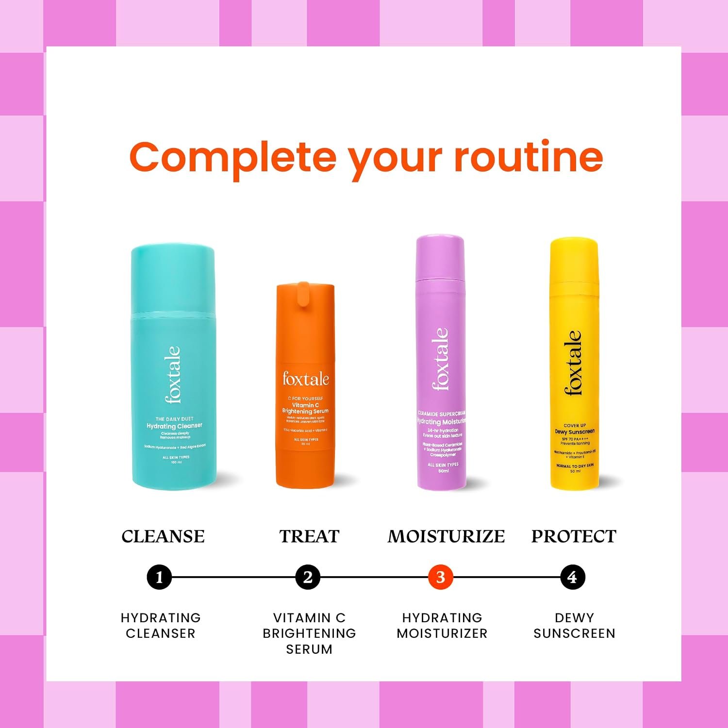 Foxtale 5x Hydrating Ceramide Moisturizer for Face | Micro Hyaluronic Acid & 3 Ceramides | Lightweight | Fast Absorbing | Repairs Skin Barrier and Texture | Men & Women - 50ml thumbnail